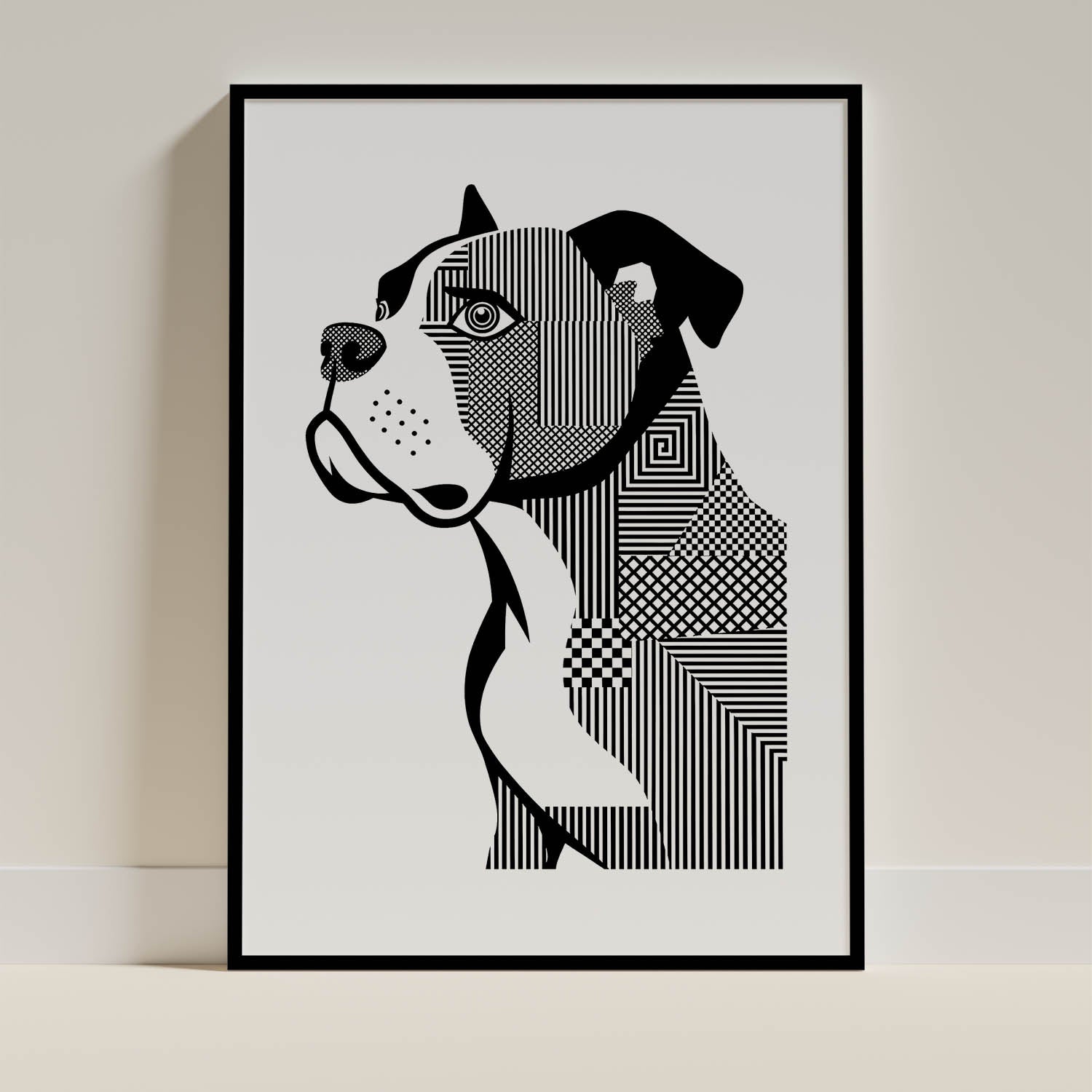 American Bulldog Geometric Line Art mockup