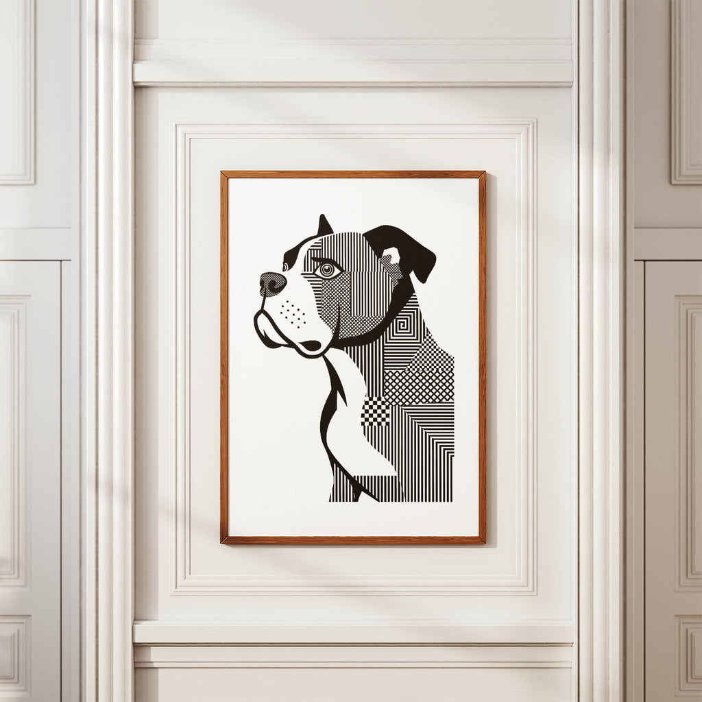 American Bulldog Geometric Line Art mockup