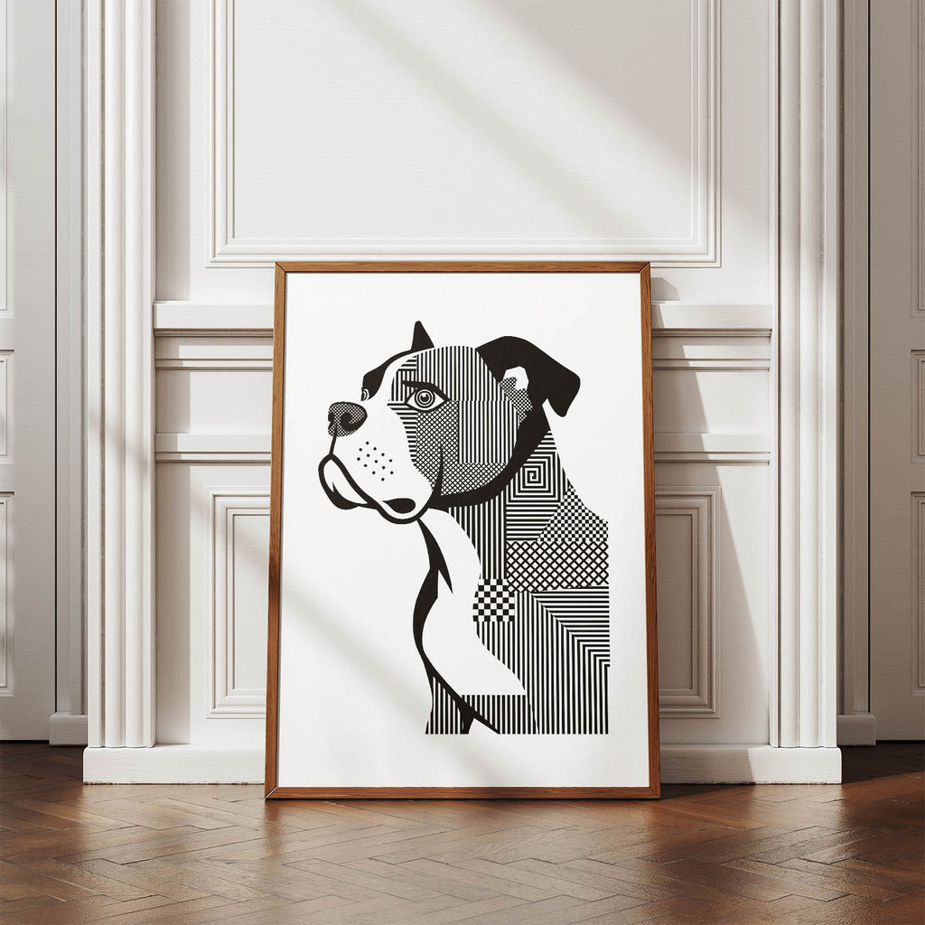 American Bulldog Geometric Line Art mockup