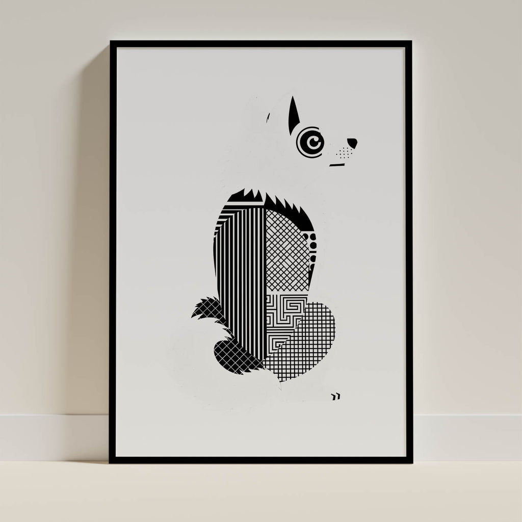 American Eskimo Dog Geometric Line Art mockup