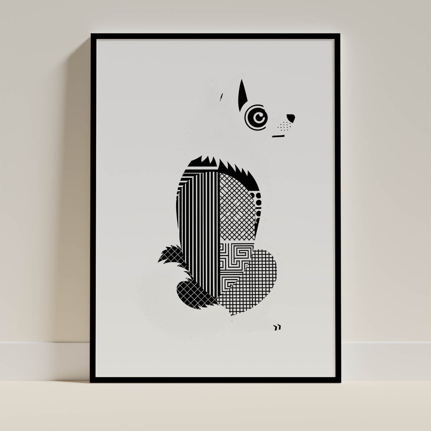 American Eskimo Dog Geometric Line Art mockup