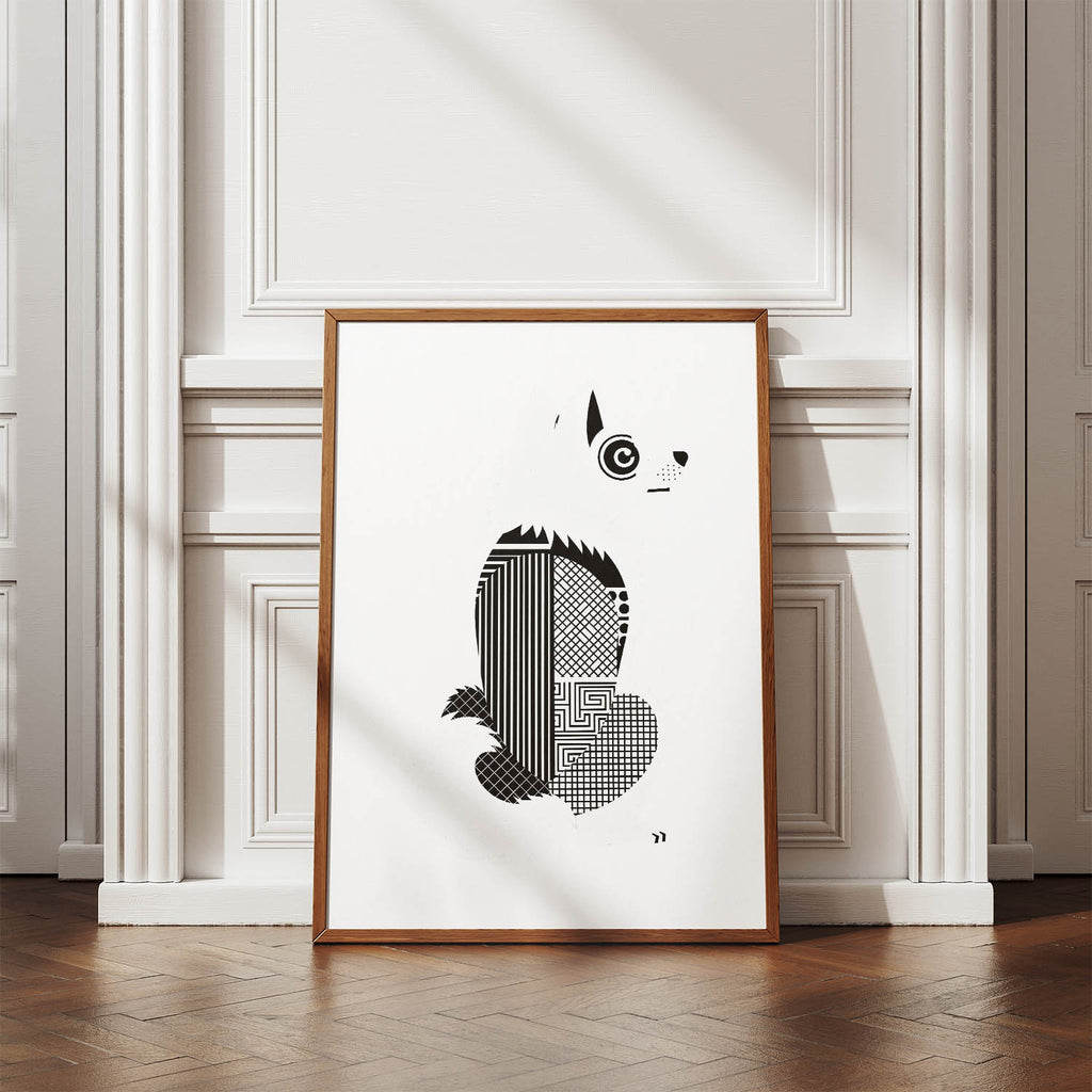 American Eskimo Dog Geometric Line Art mockup