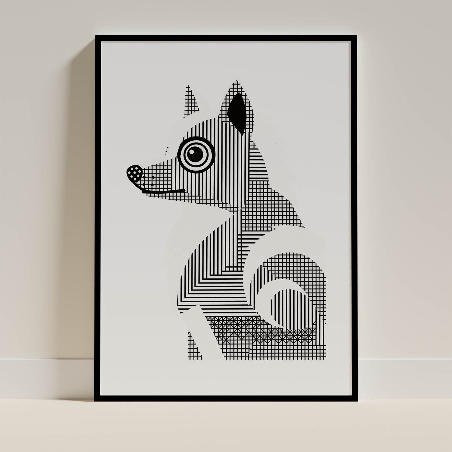 American Eskimo Dog Geometric Line Art mockup