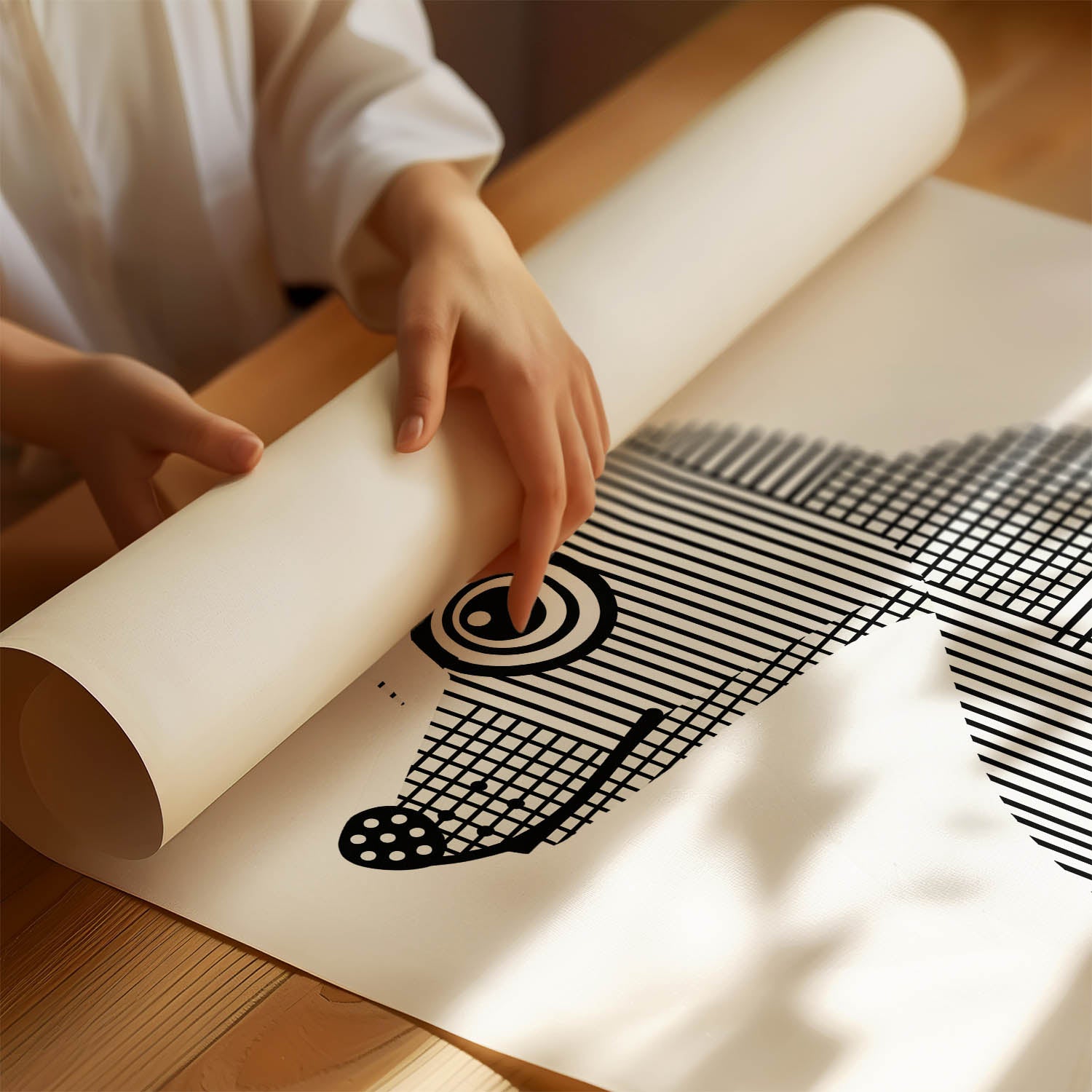 American Eskimo Dog Geometric Line Art mockup