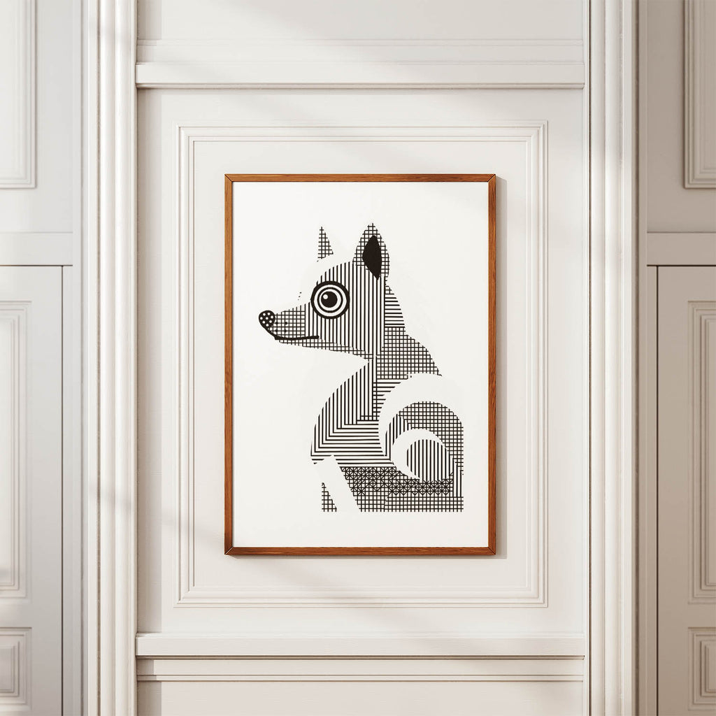 American Eskimo Dog Geometric Line Art mockup