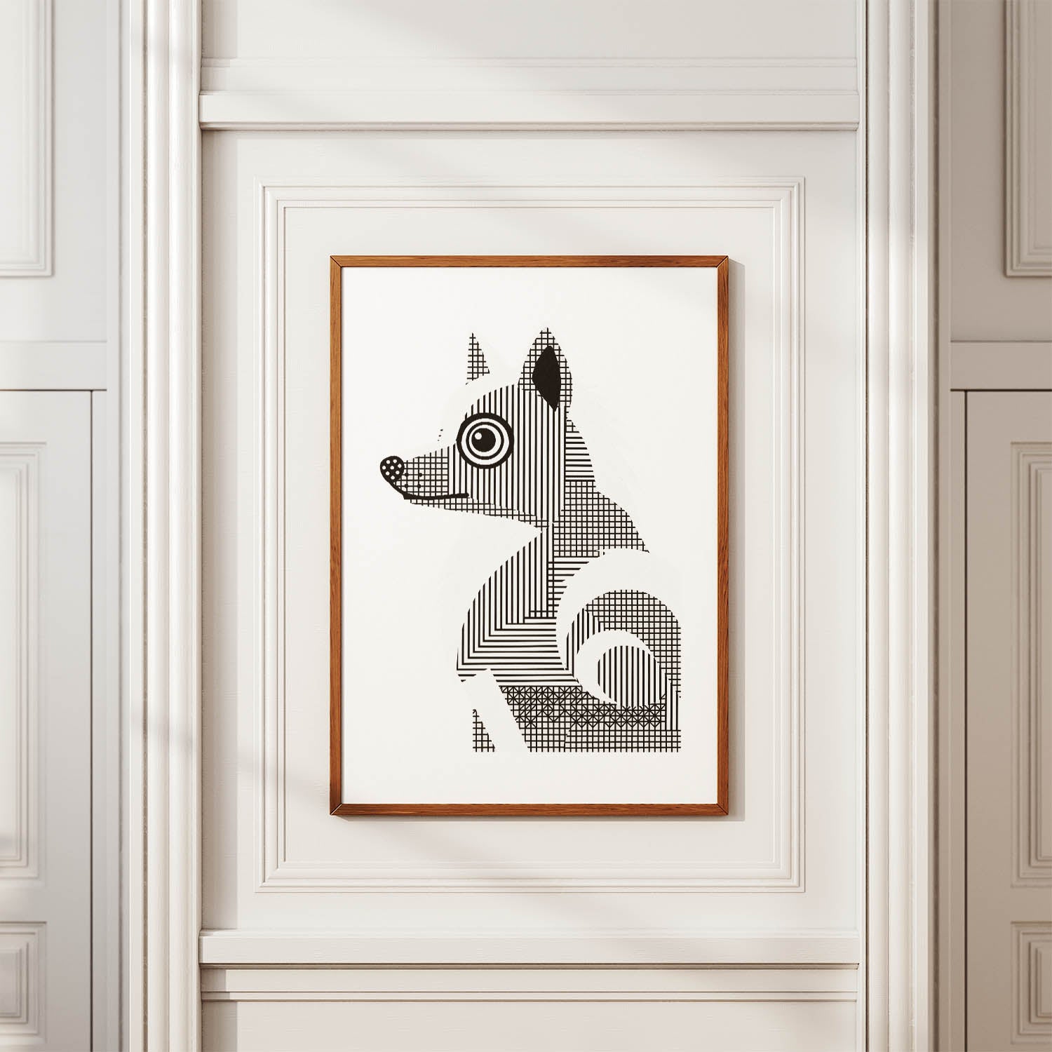 American Eskimo Dog Geometric Line Art mockup