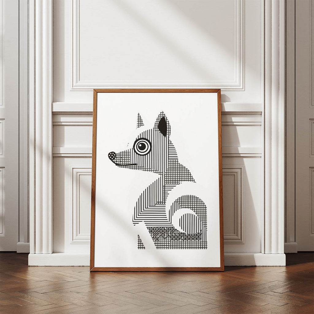 American Eskimo Dog Geometric Line Art mockup