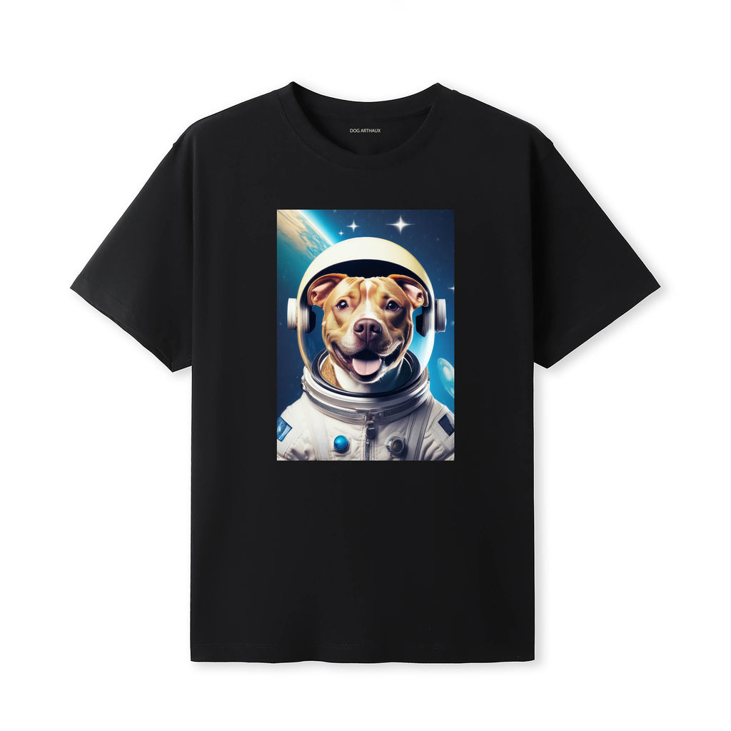 American Pitbull Terrier Astronaut Dog T-shirt - Black | Dogsy & Co
