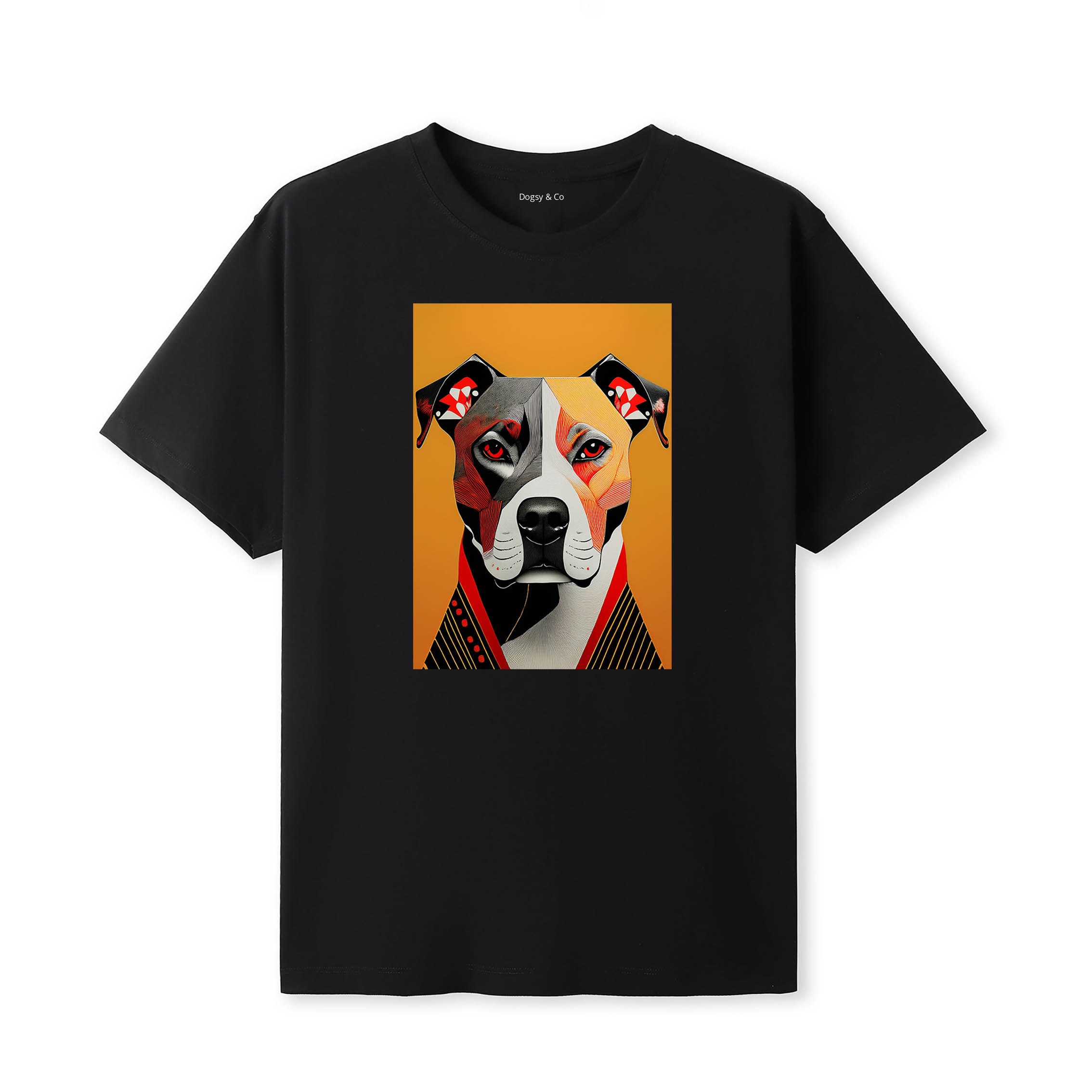 American Pitbull Terrier Retro Geo Orange Dog T-Shirt | Dogsy & Co