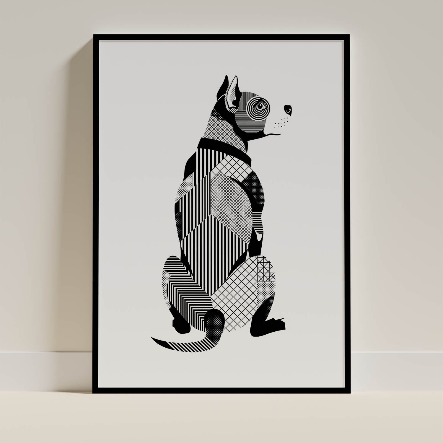 American Pitbull Terrier Geometric Line Art mockup
