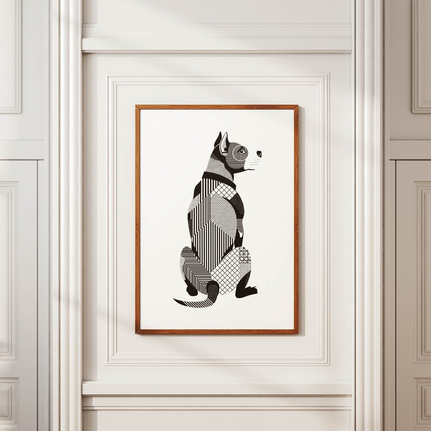 American Pitbull Terrier Geometric Line Art mockup