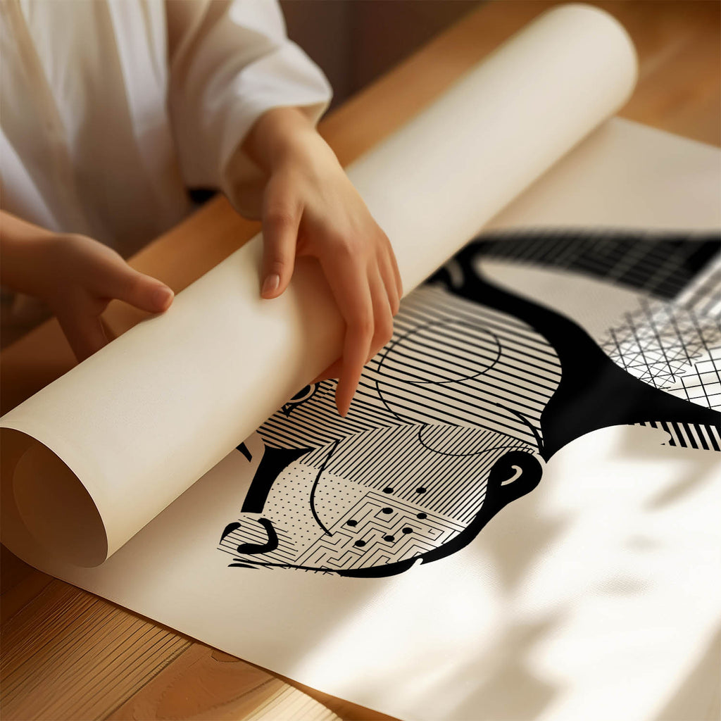 American Pitbull Terrier Geometric Line Art mockup