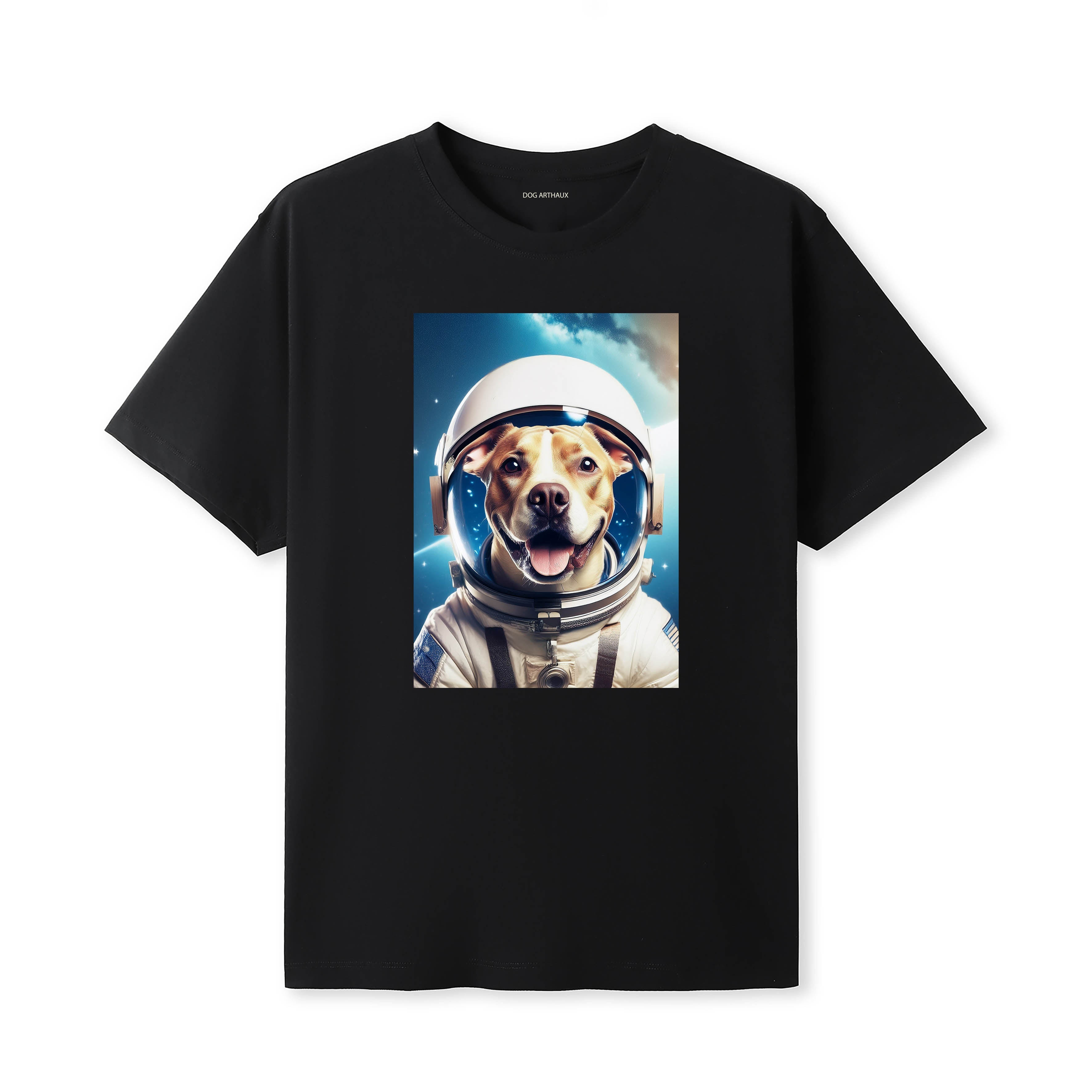 Staffordshire Bull Terrier Astronaut Dog T-shirt - Black | Dogsy & Co
