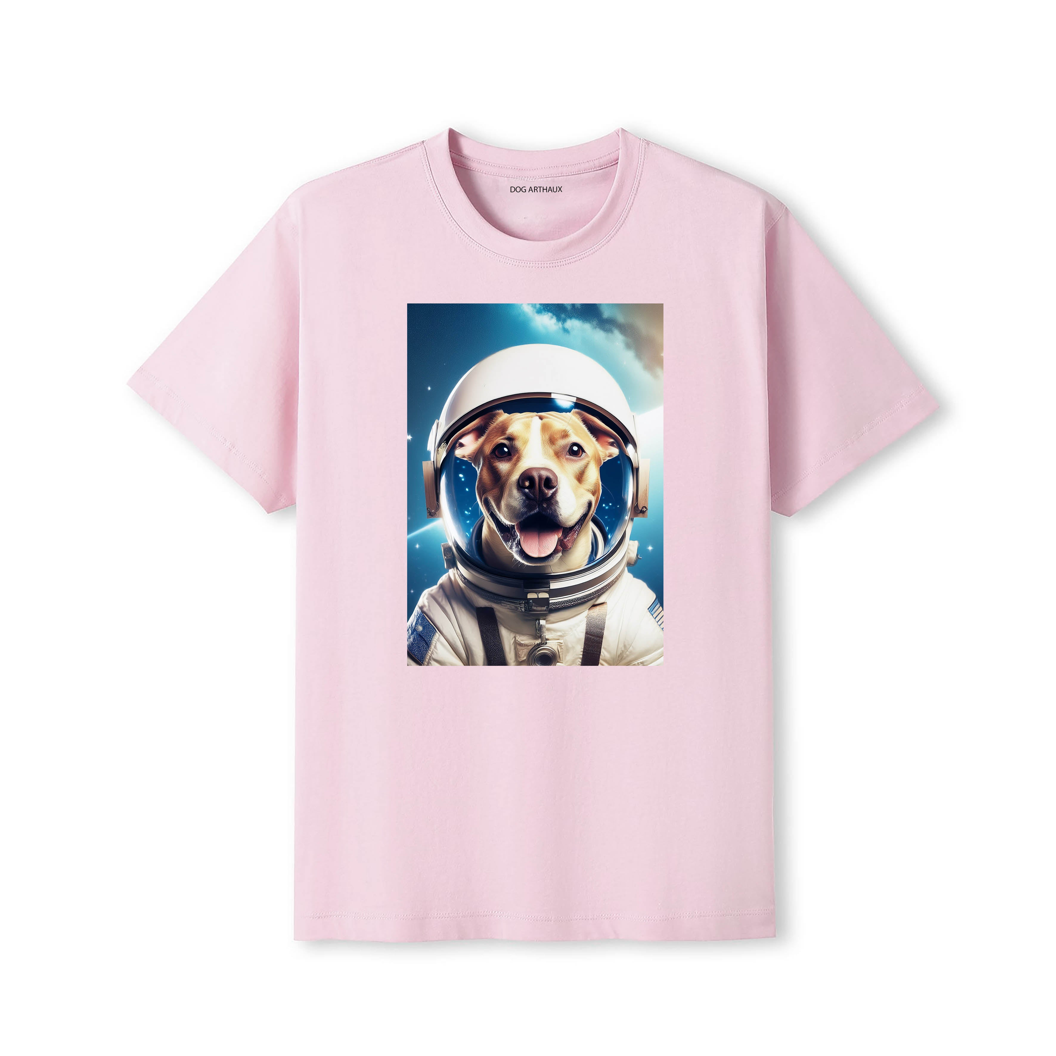 Staffordshire Bull Terrier Astronaut Dog T-shirt - Pink
