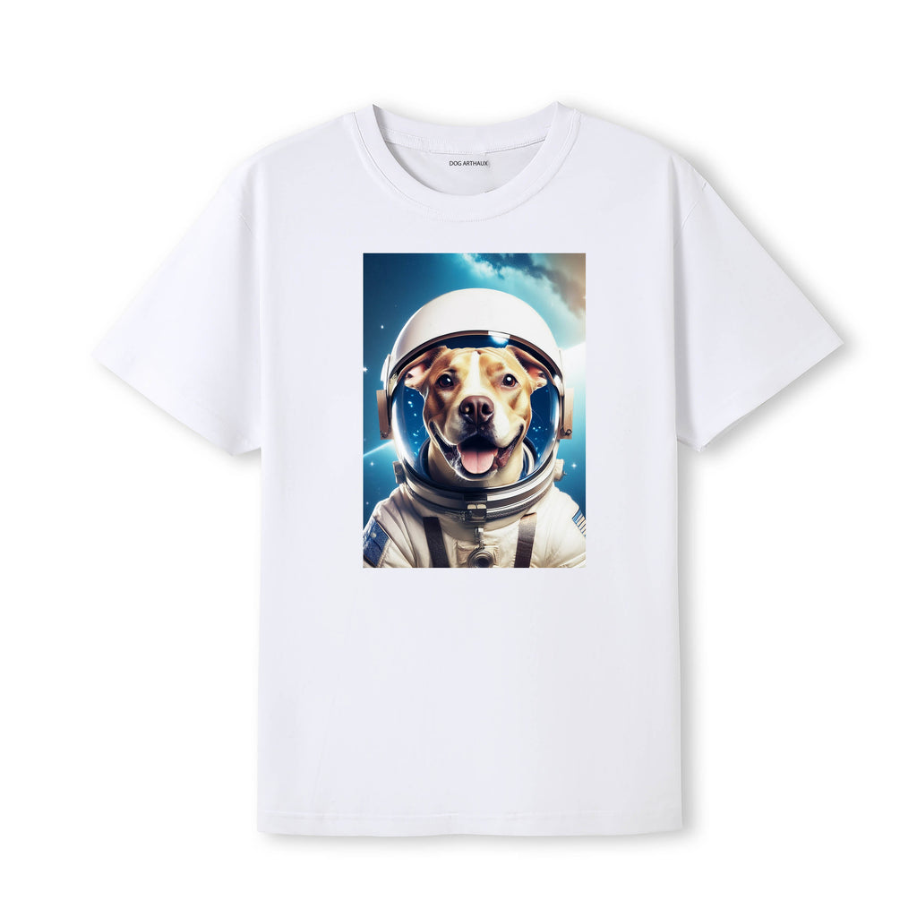 Staffordshire Bull Terrier Astronaut Dog T-shirt - White