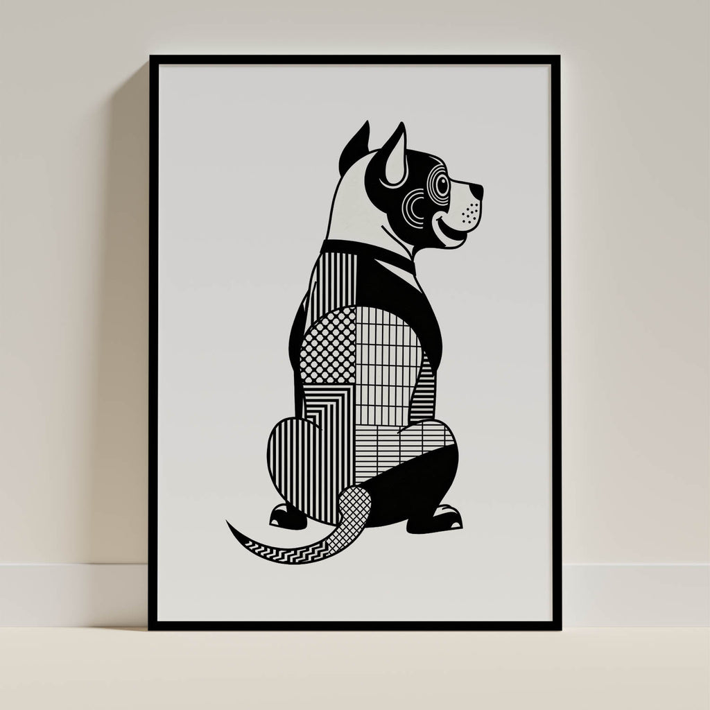 American Staffordshire Terrier Geometric Line Art mockup