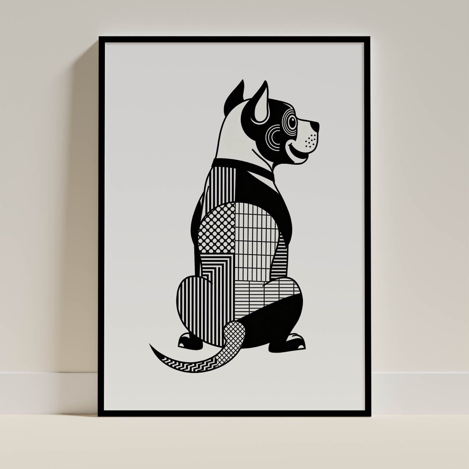American Staffordshire Terrier Geometric Line Art mockup