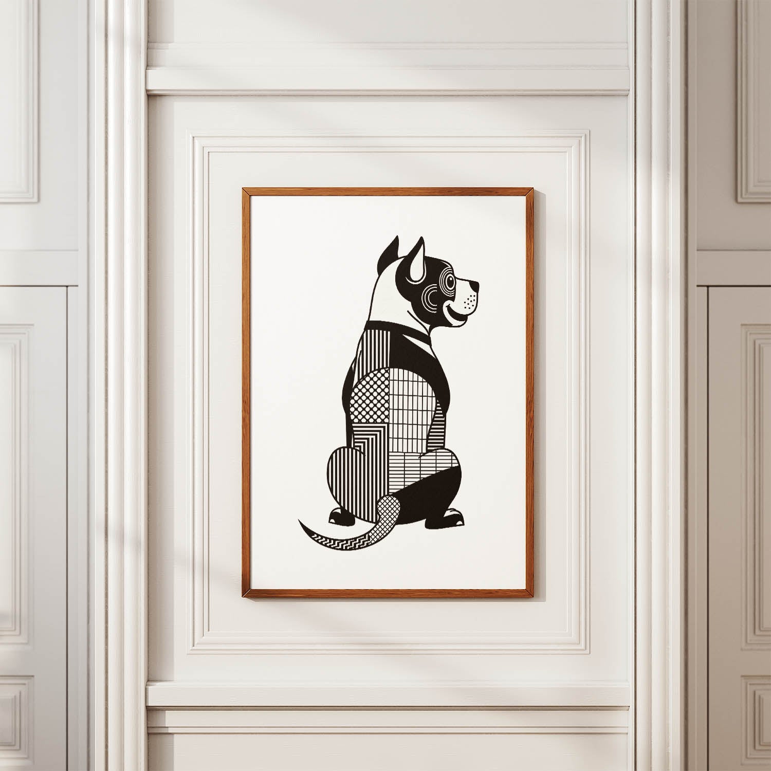 American Staffordshire Terrier Geometric Line Art mockup