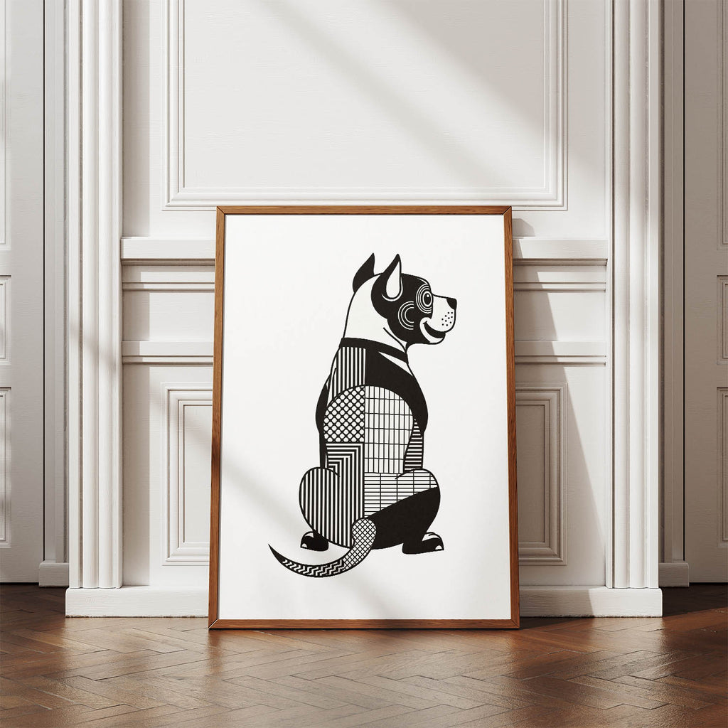 American Staffordshire Terrier Geometric Line Art mockup