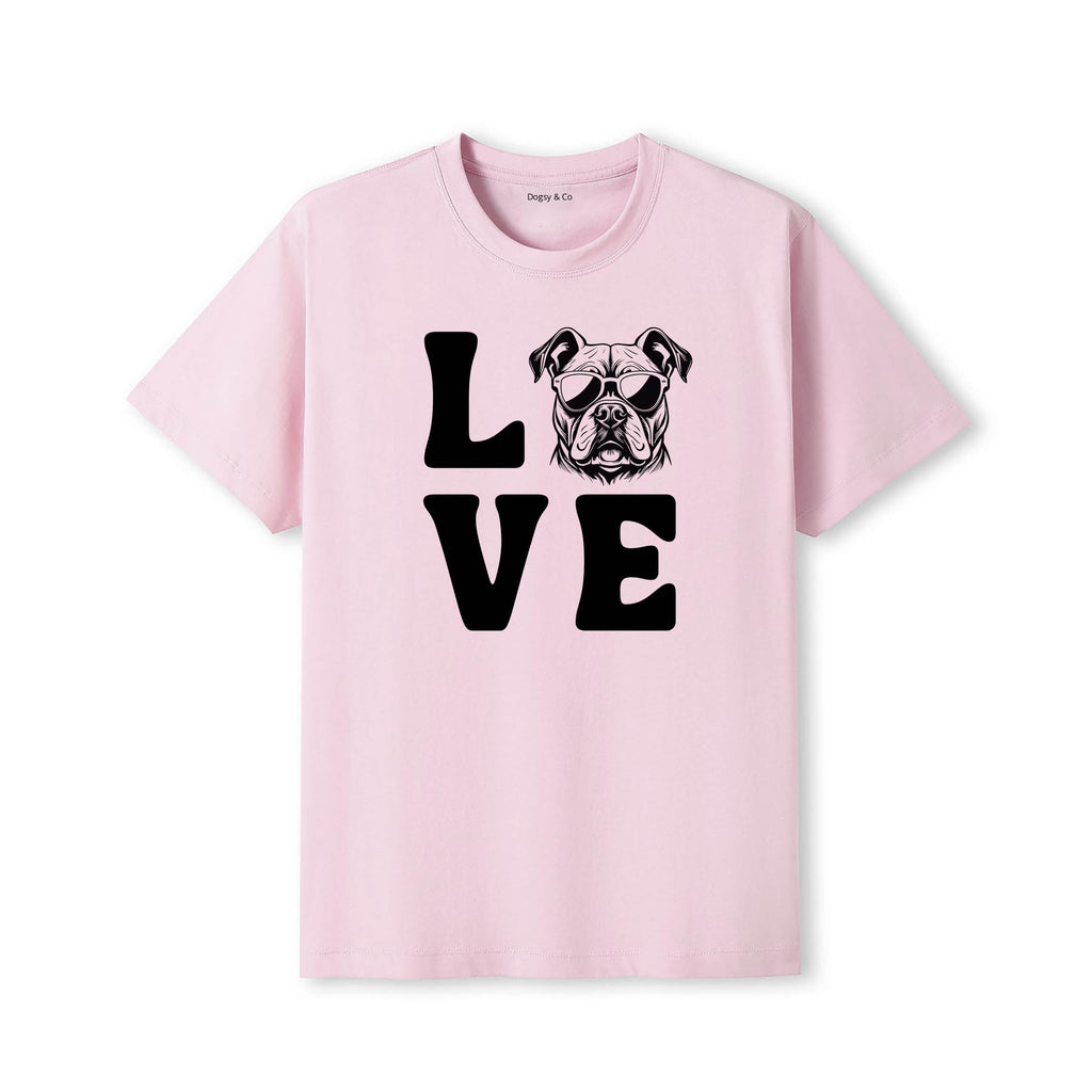 American Staffordshire Terrier LOVE DOGS Tshirt - Pink