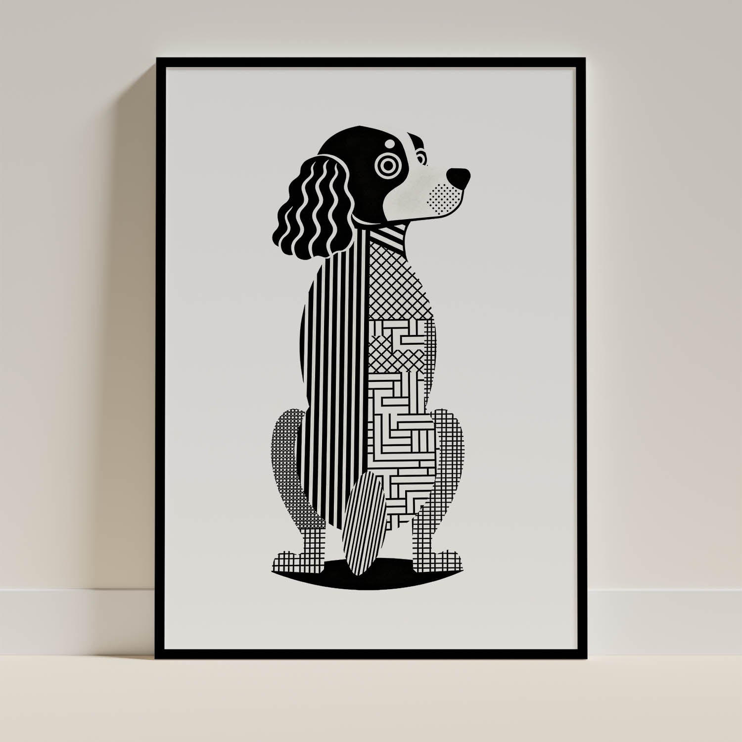 American Water Spaniel Geometric Line Art mockup