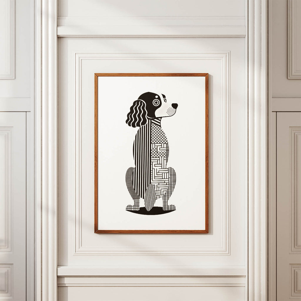 American Water Spaniel Geometric Line Art mockup