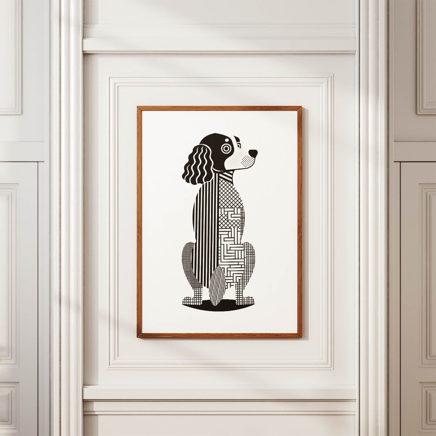 American Water Spaniel Geometric Line Art mockup