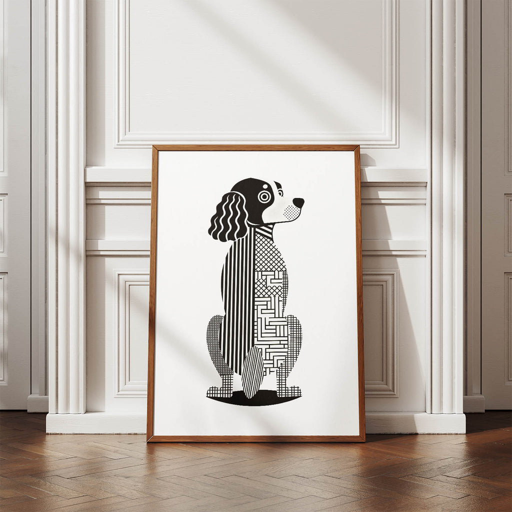 American Water Spaniel Geometric Line Art mockup