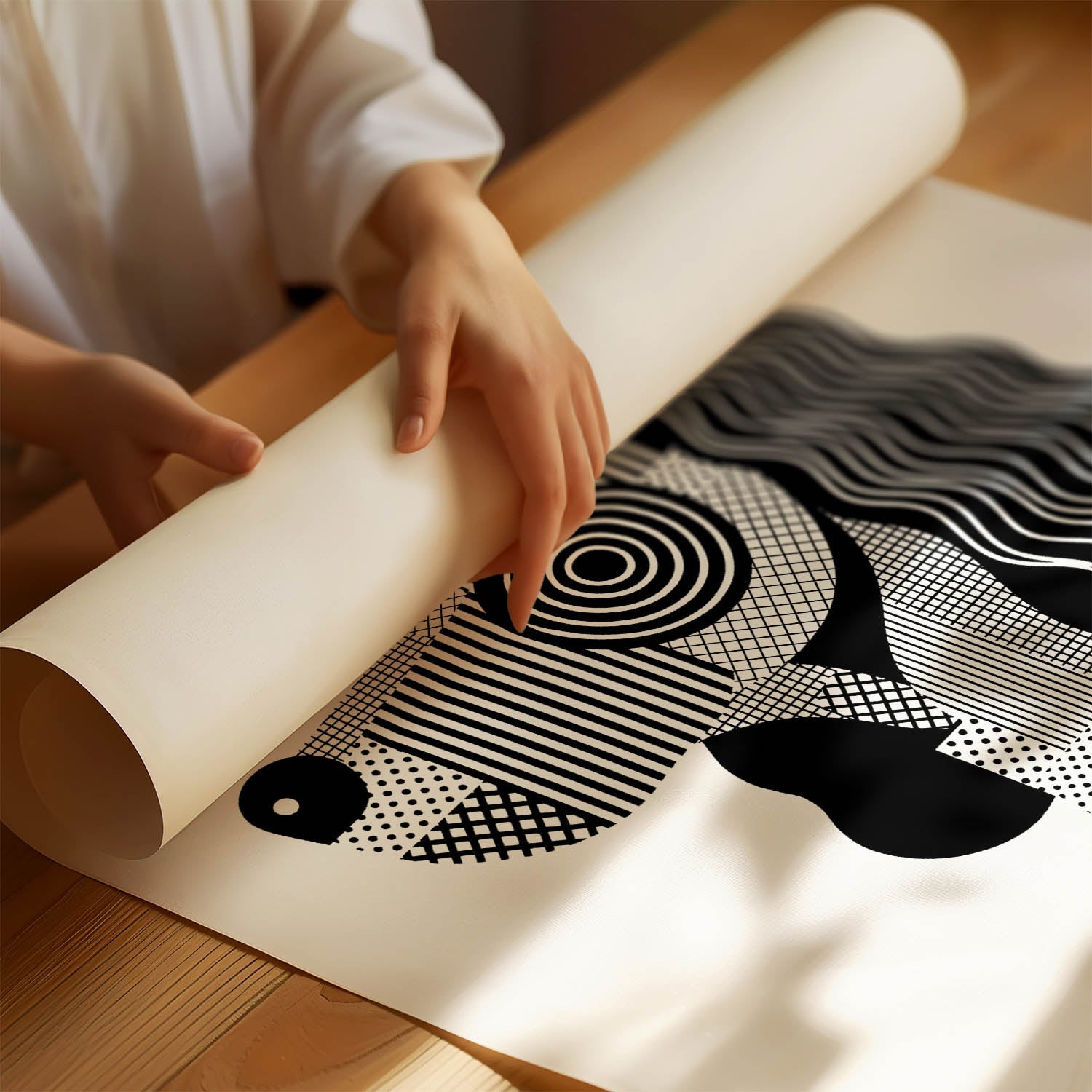 American Water Spaniel Geometric Line Art mockup