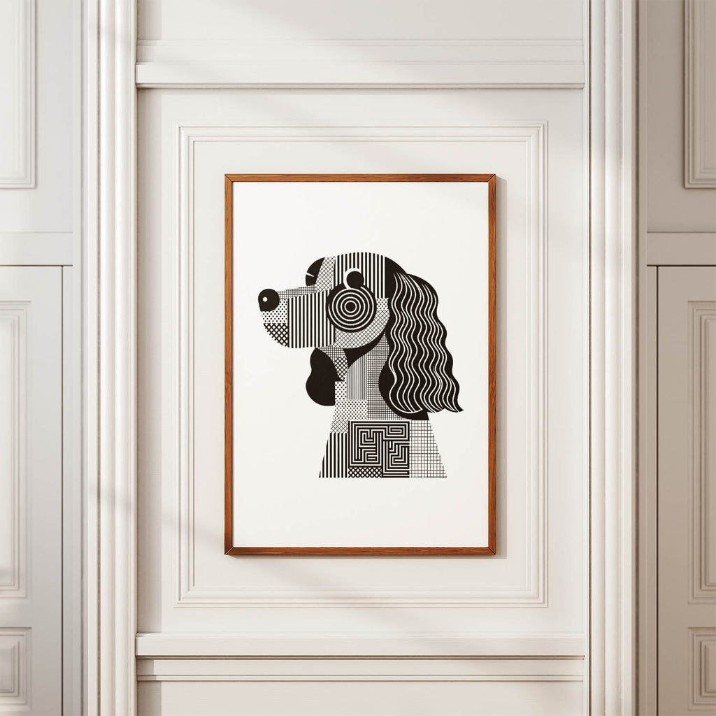 American Water Spaniel Geometric Line Art mockup