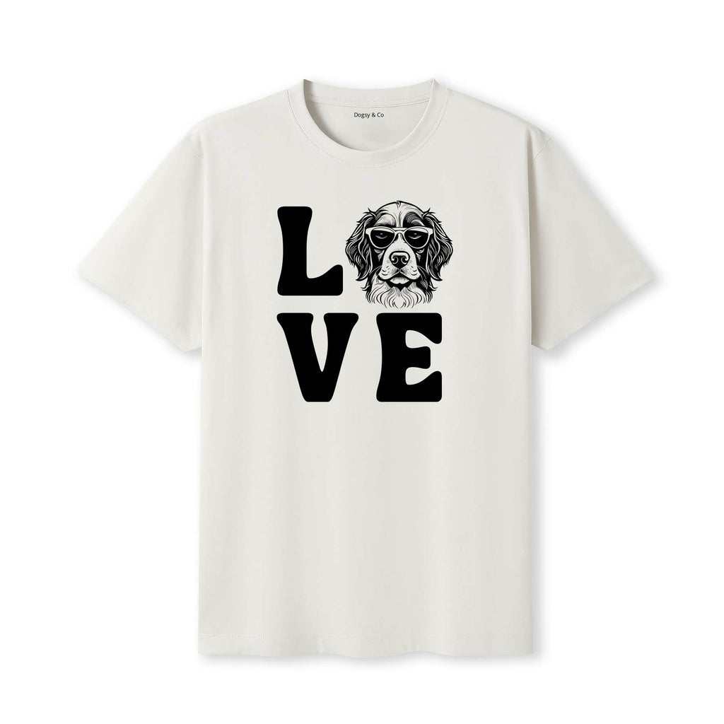 American Water Spaniel LOVE DOGS Tshirt - Natural