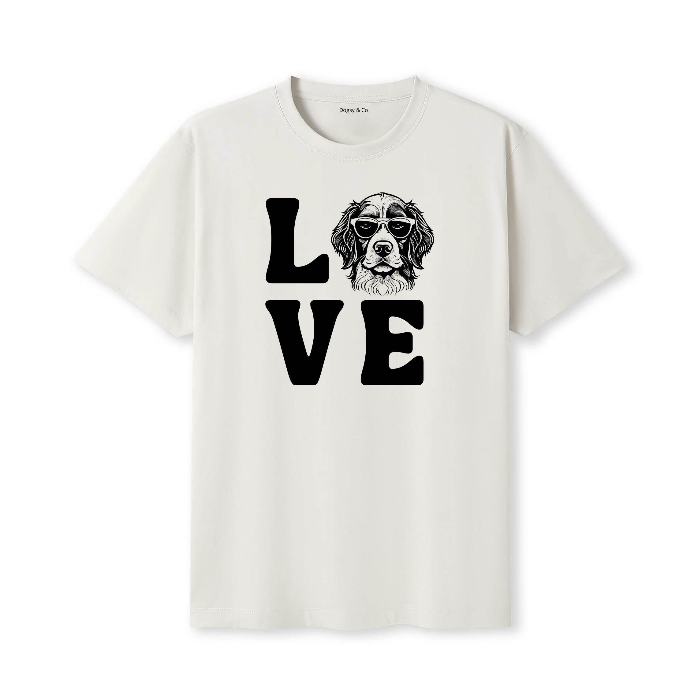 American Water Spaniel LOVE DOGS Tshirt - Natural