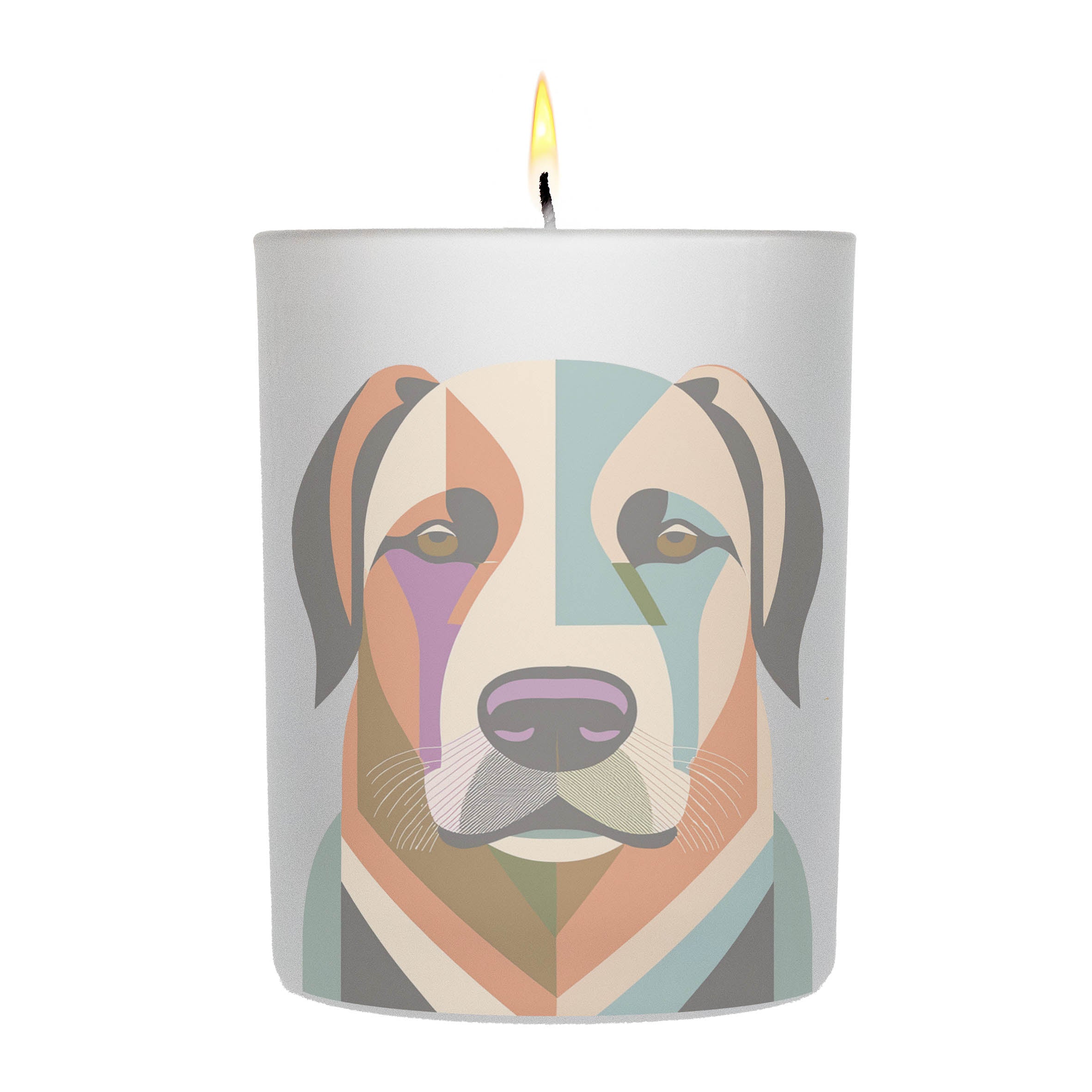 Anatolian Shepherd Graphic Retro Chic Frosted Candle