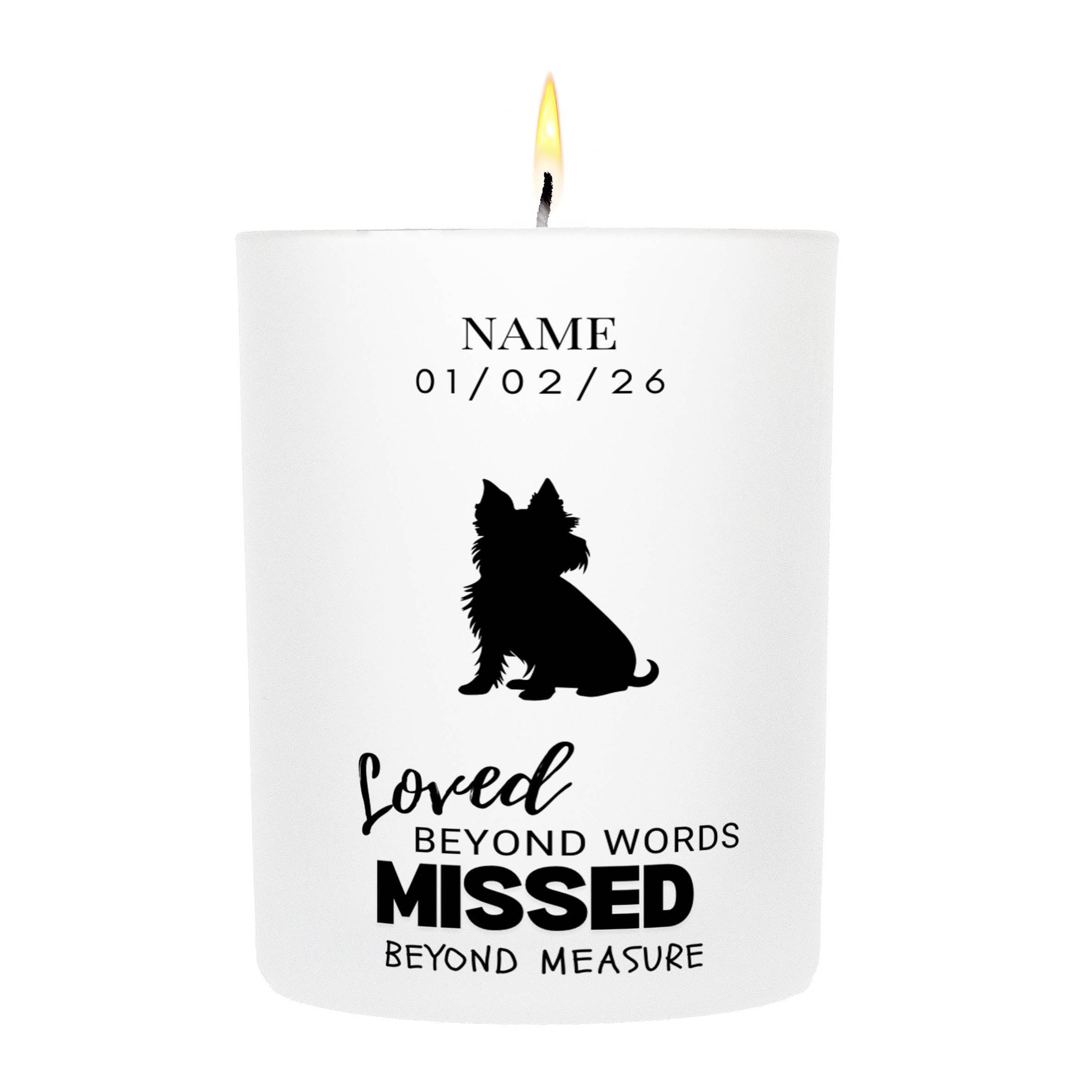 Australian Terrier – Loved Beyond Words, Missed Beyond Measure Custom Candle