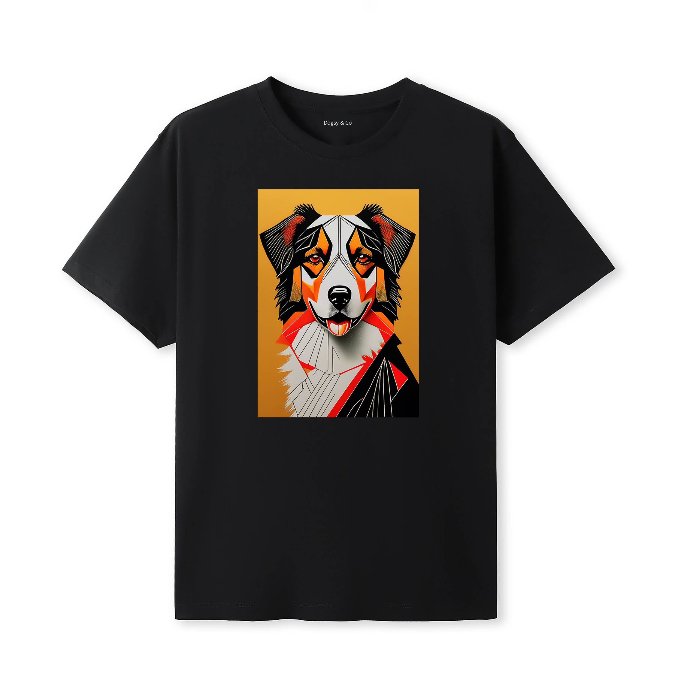 Australian Shepherd Retro Geo Orange Dog T-Shirt | Dogsy & Co