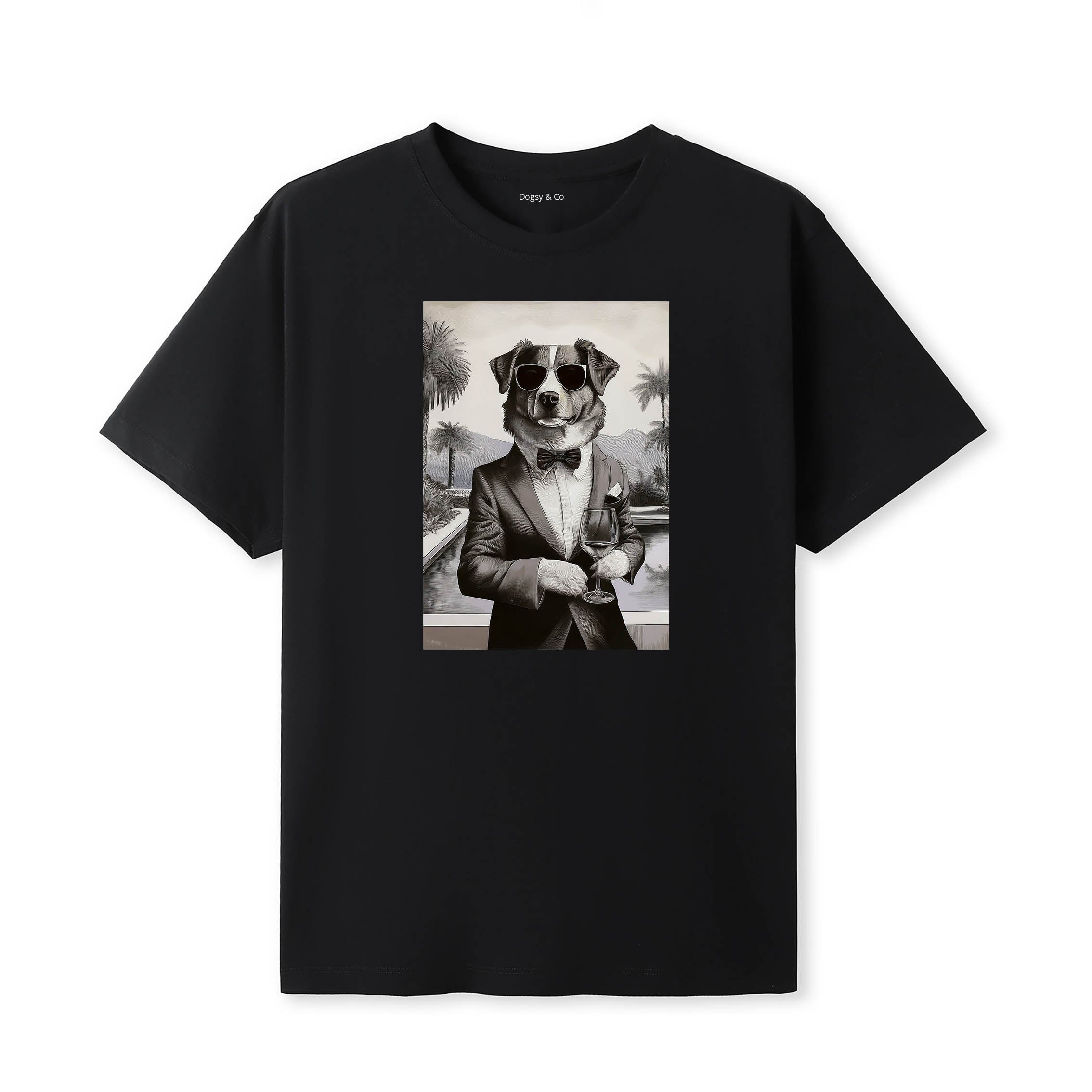 Australian Shepherd distinguished gentleman dog t-shirt - black