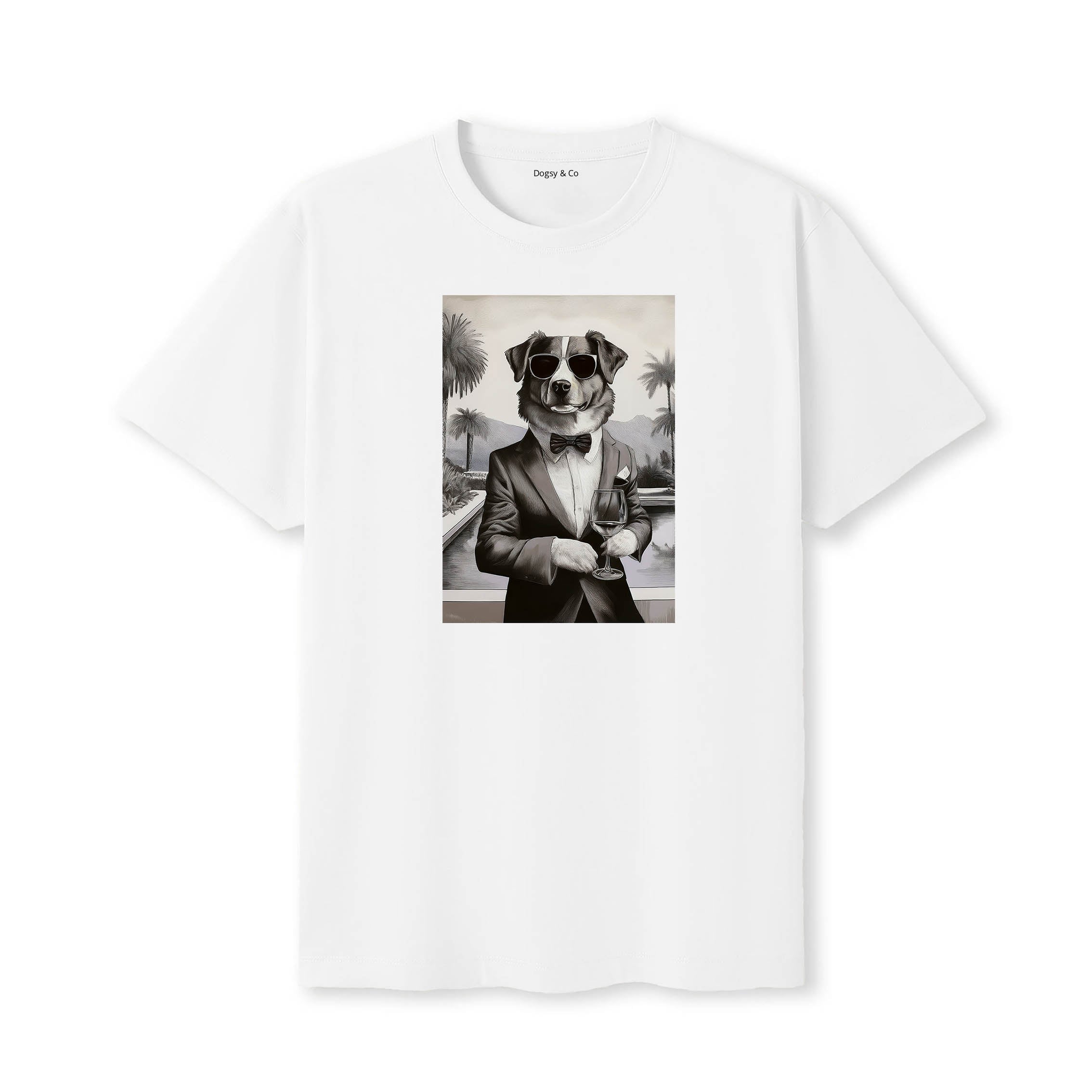 Australian Shepherd distinguished gentleman dog t-shirt - white