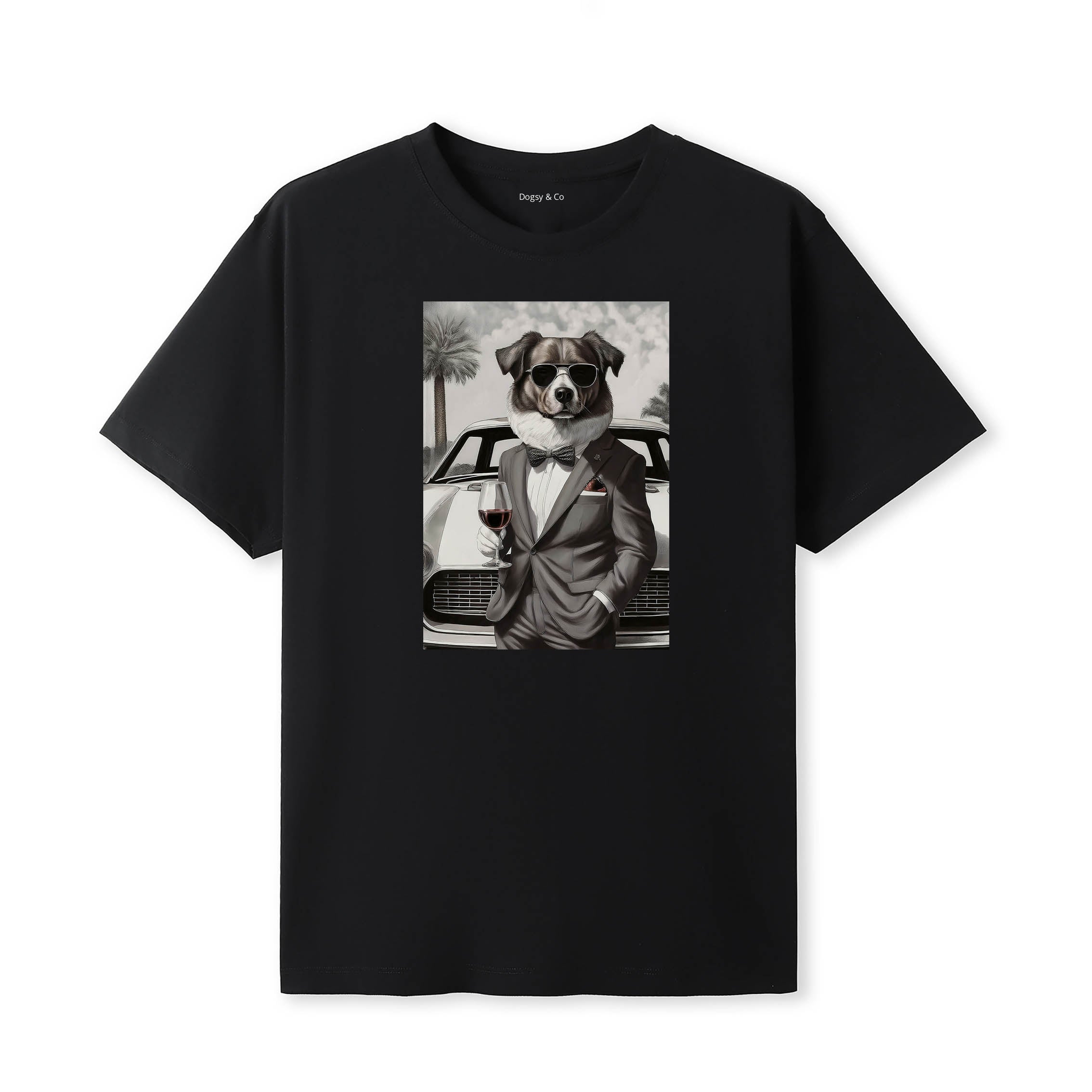 Australian Shepherd distinguished gentleman dog t-shirt - black
