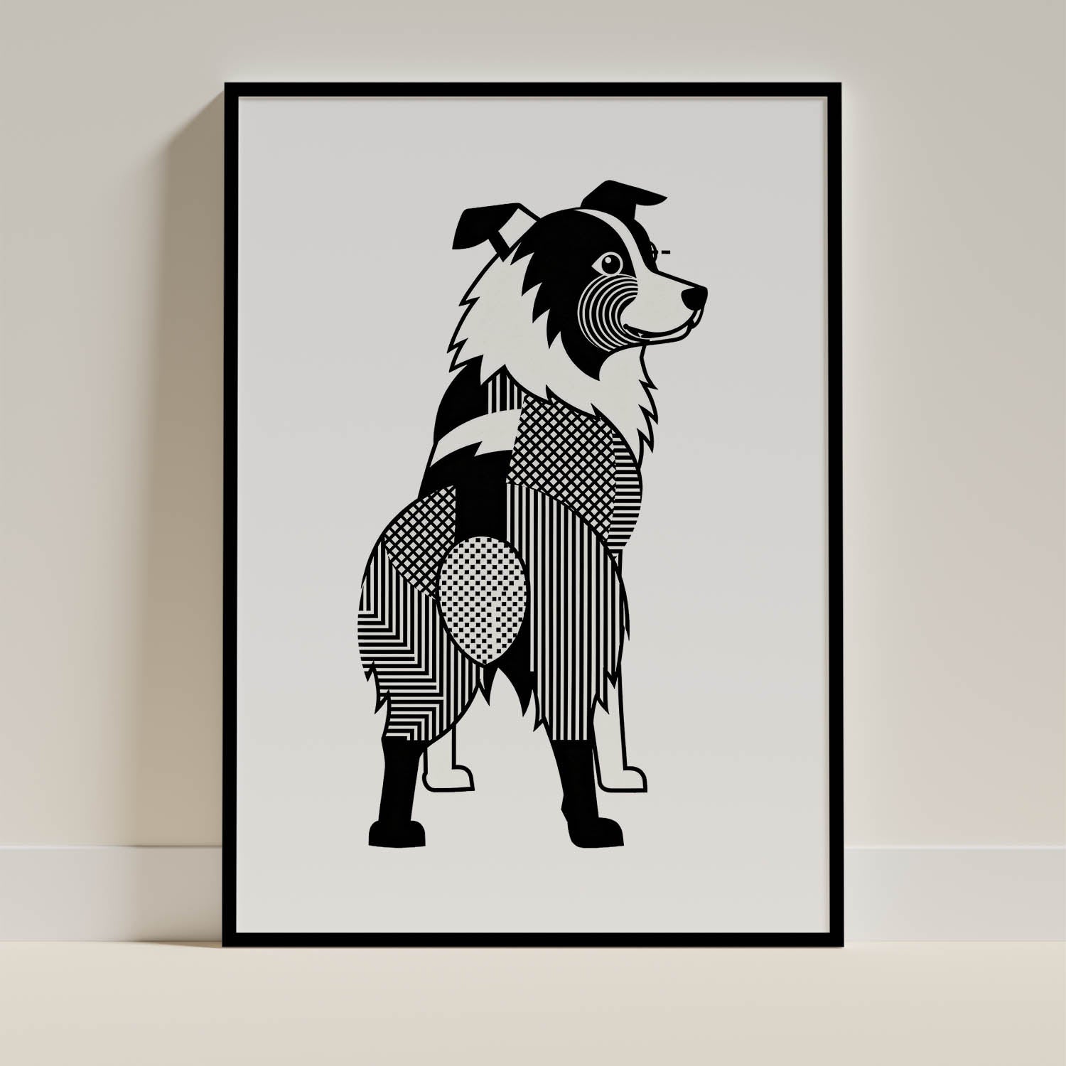Australian Shepherd Geometric Line Art mockup
