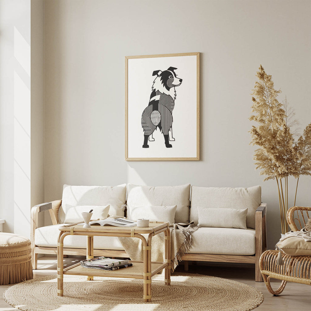 Australian Shepherd Geometric Line Art mockup