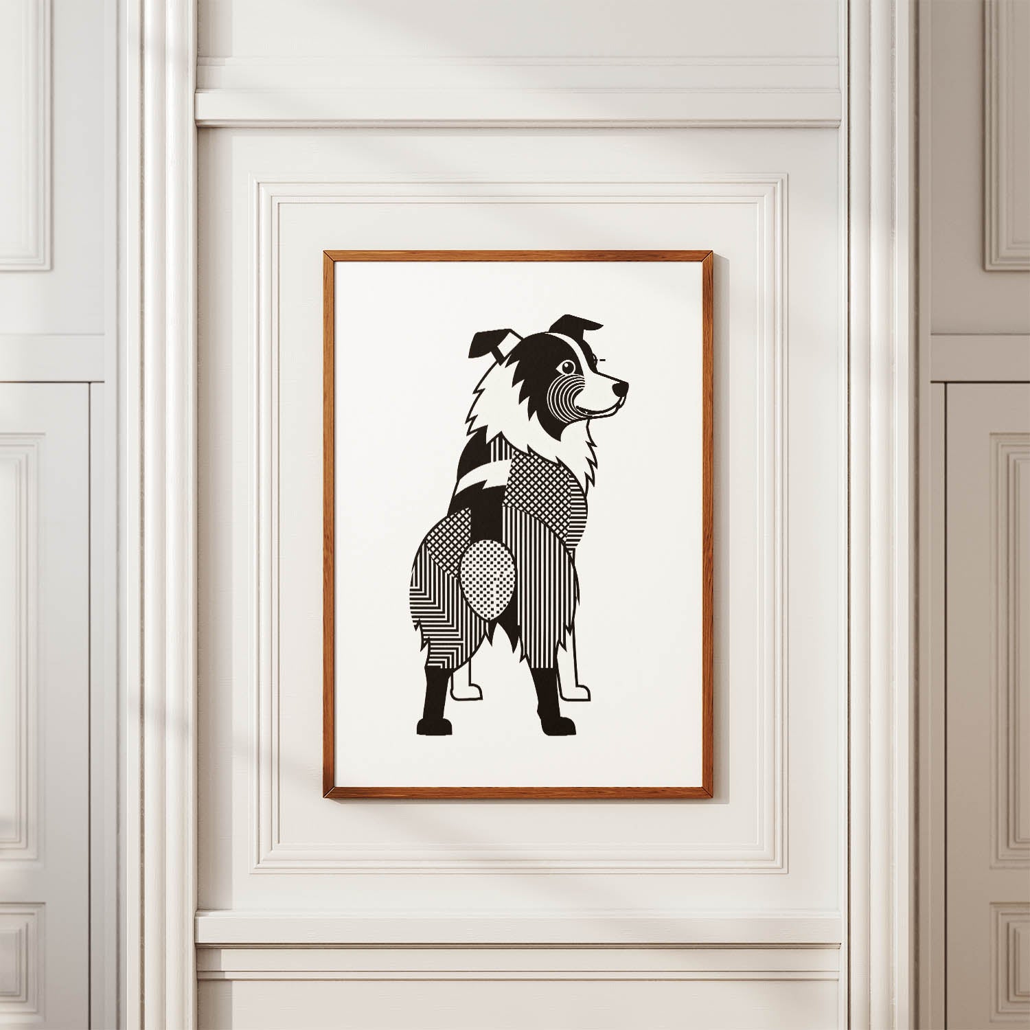 Australian Shepherd Geometric Line Art mockup