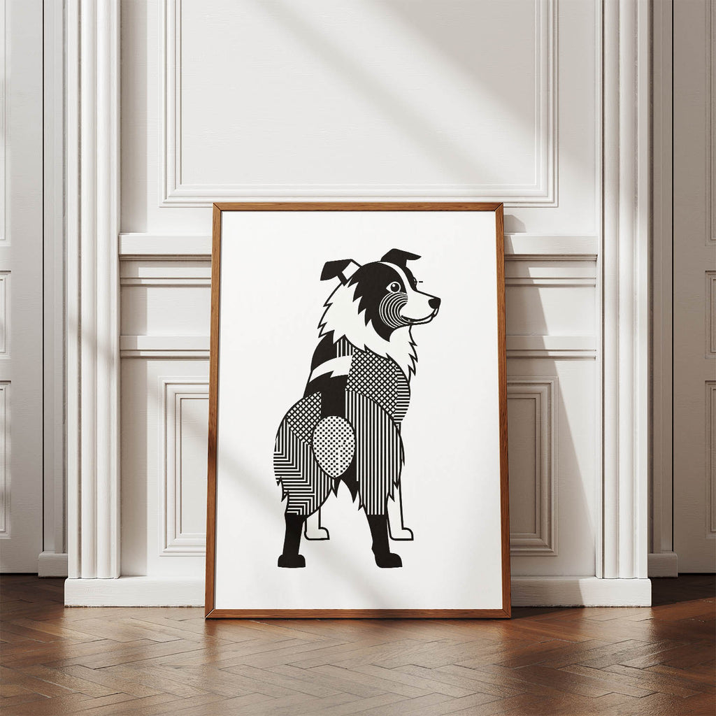 Australian Shepherd Geometric Line Art mockup