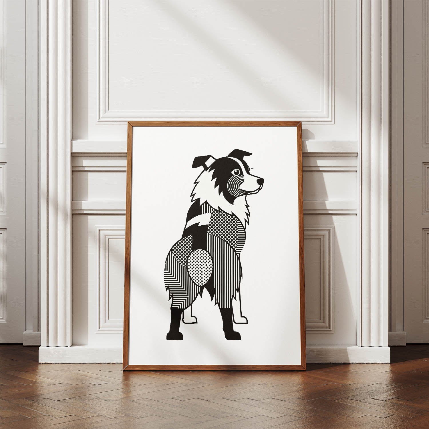 Australian Shepherd Geometric Line Art mockup