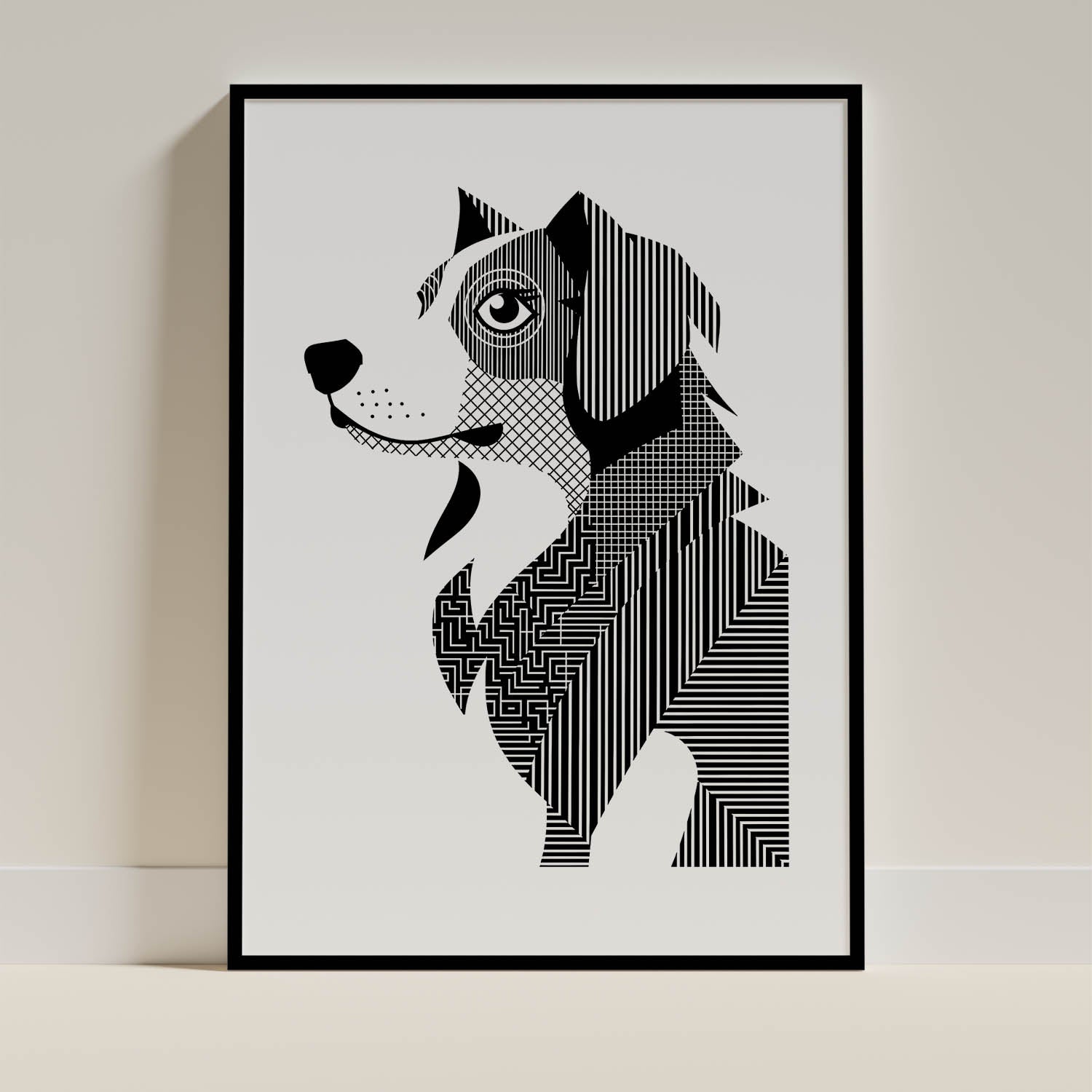Australian Shepherd Geometric Line Art mockup