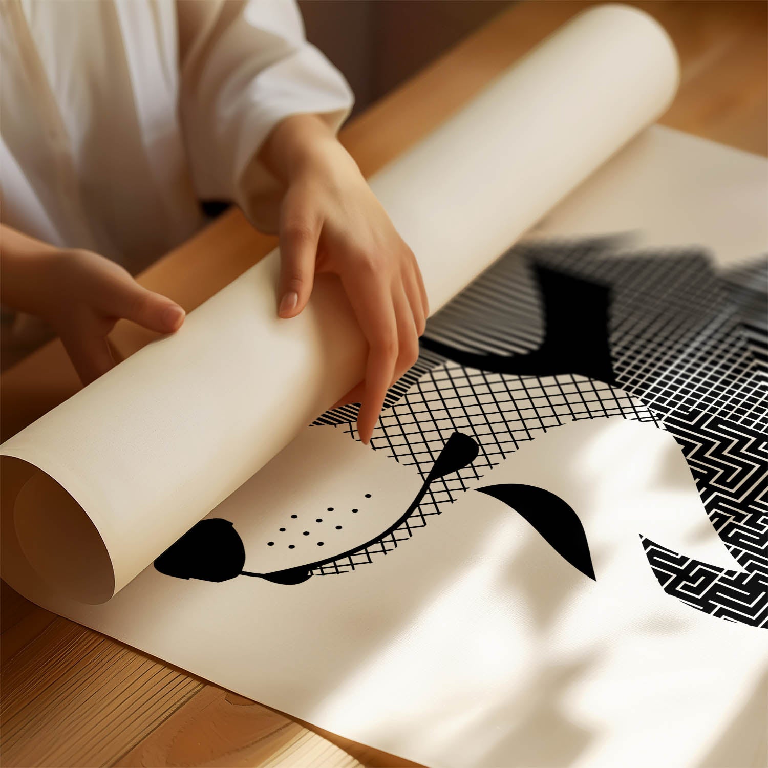 Australian Shepherd Geometric Line Art mockup