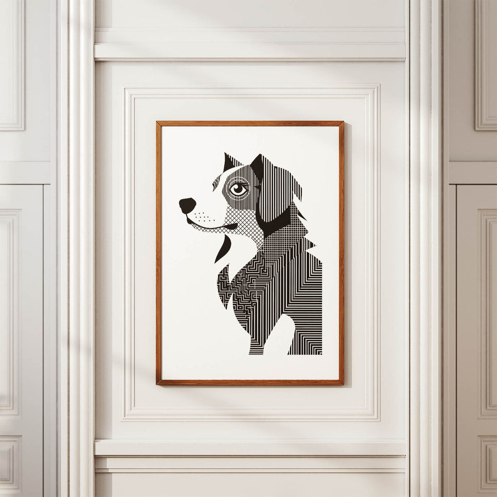 Australian Shepherd Geometric Line Art mockup