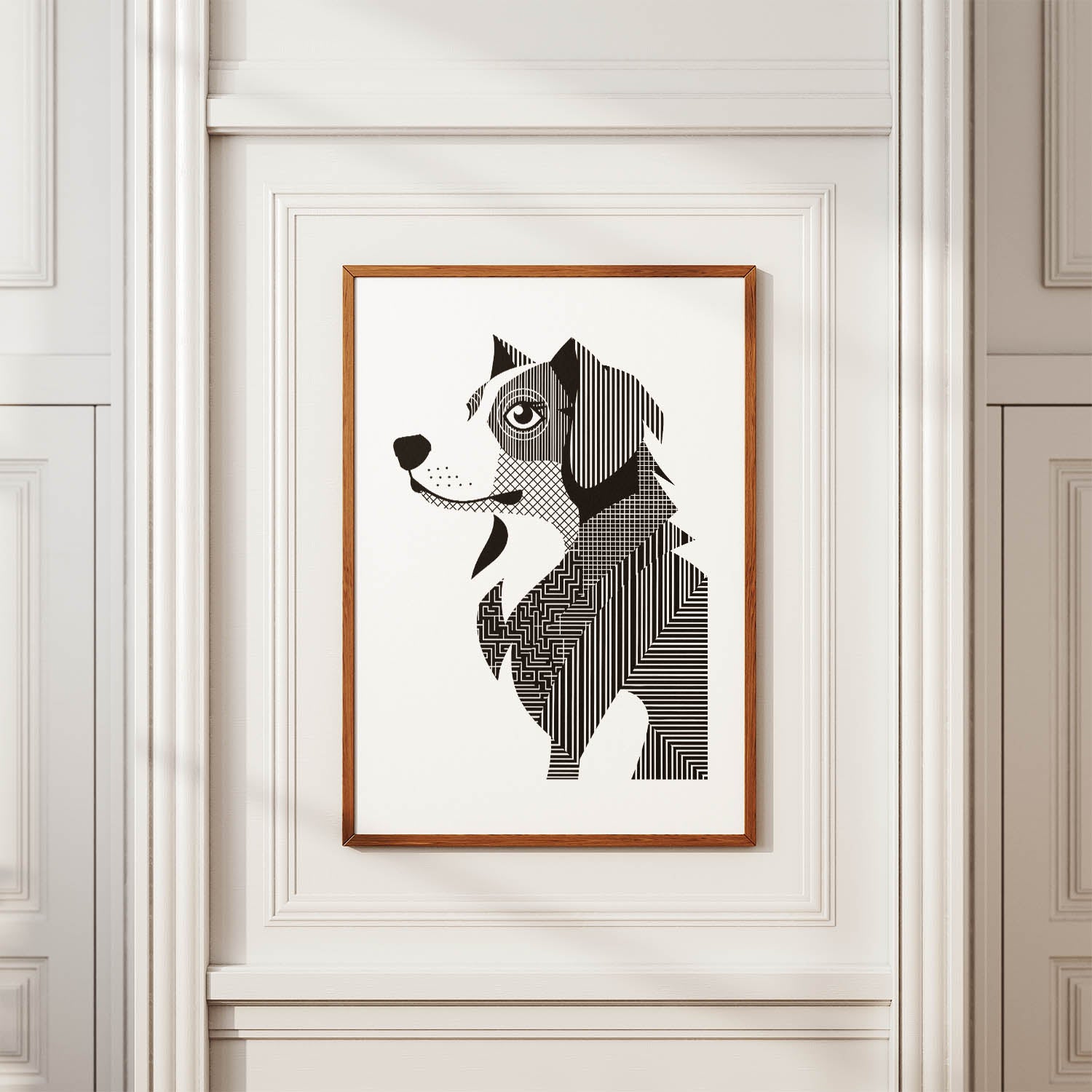 Australian Shepherd Geometric Line Art mockup
