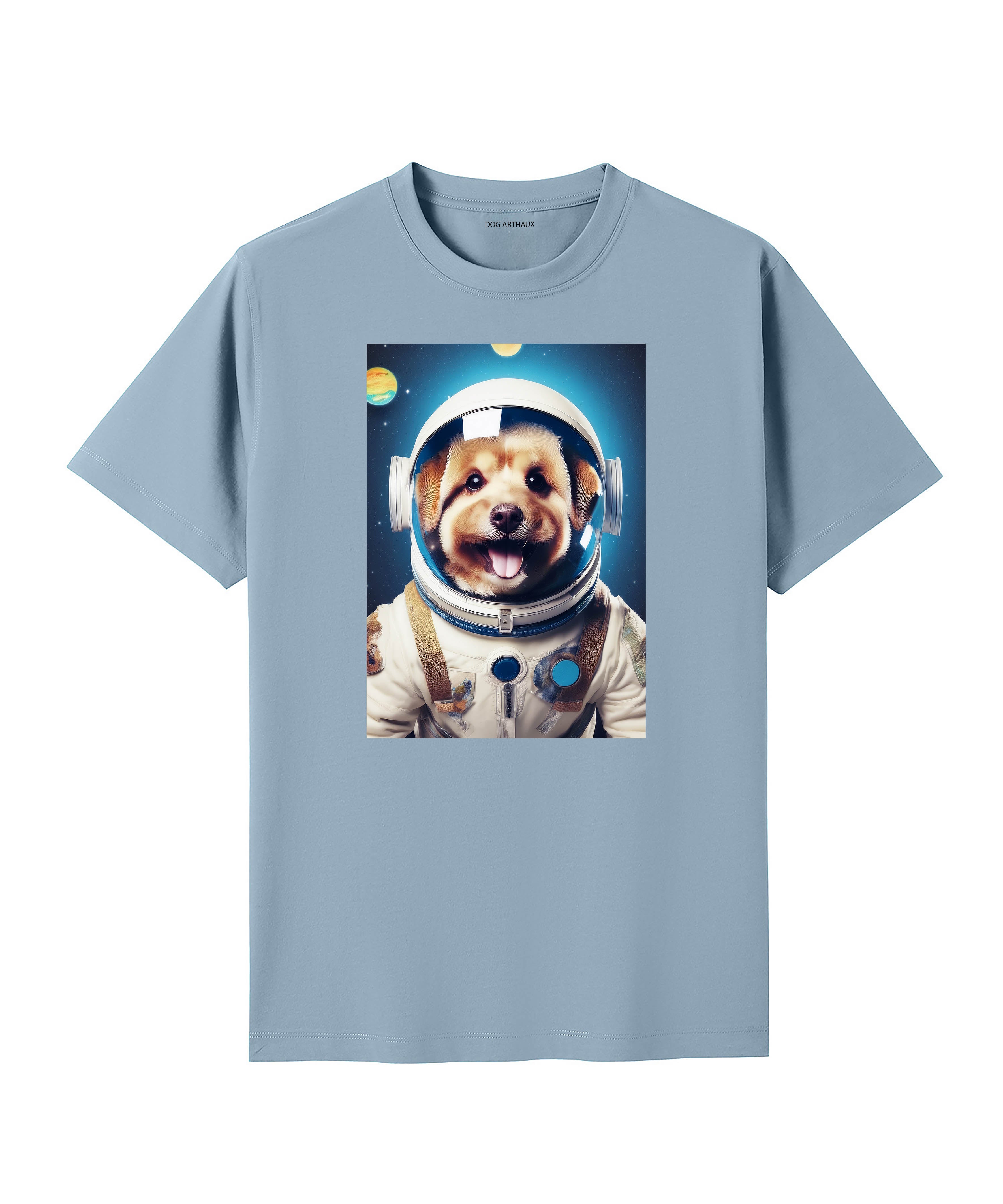 Australian Silky Terrier Astronaut Dog T-shirt - Blue