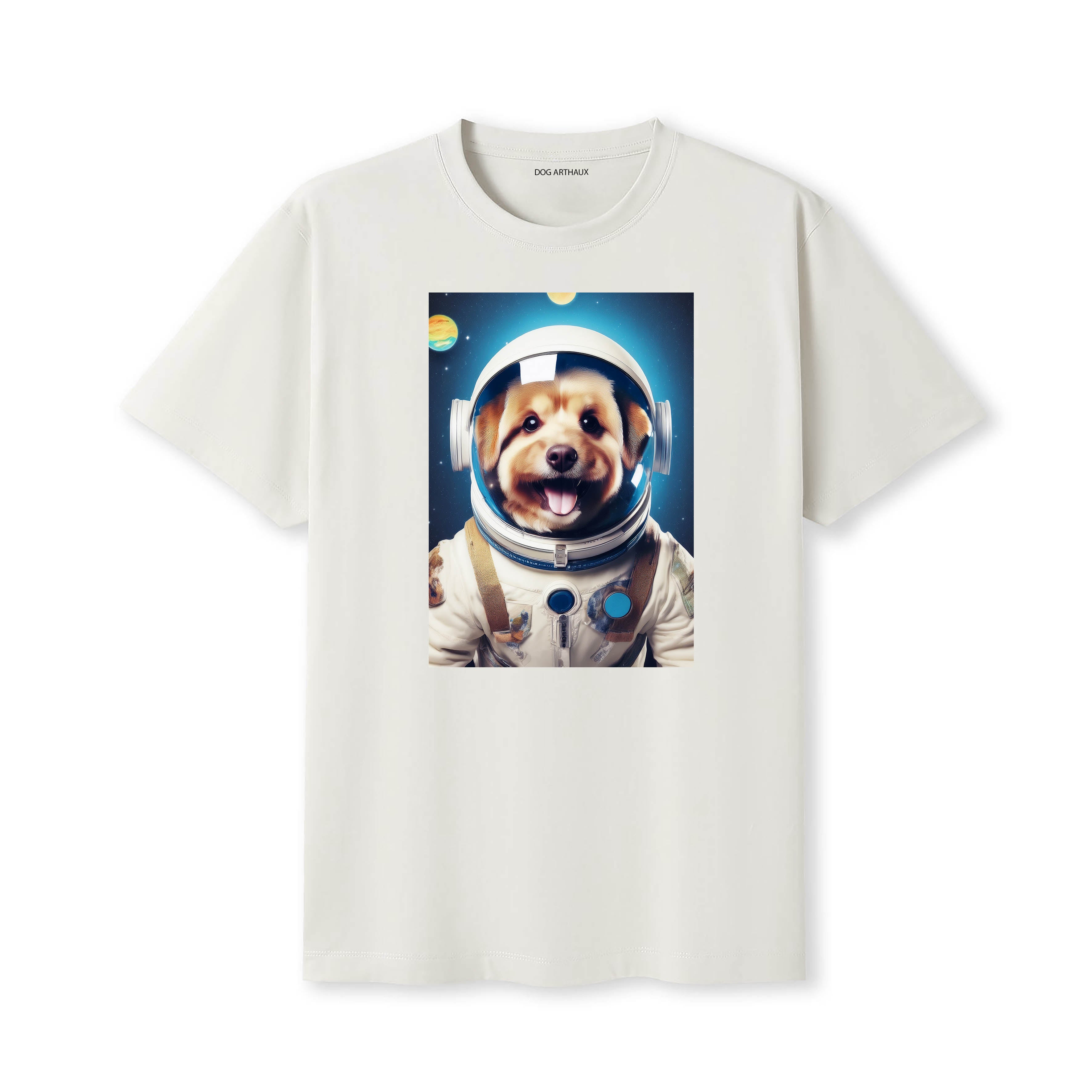Australian Silky Terrier Astronaut Dog T-shirt - Natural