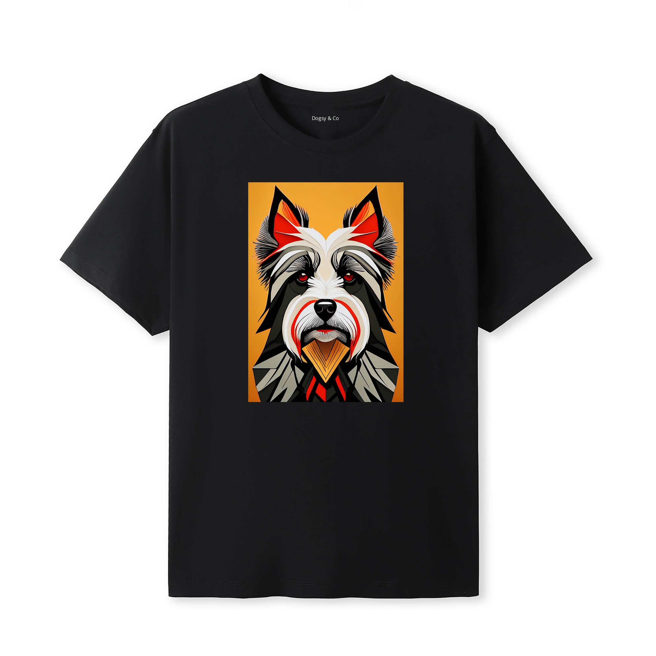 Australian Silky Terrier Retro Geo Orange Dog T-Shirt | Dogsy & Co